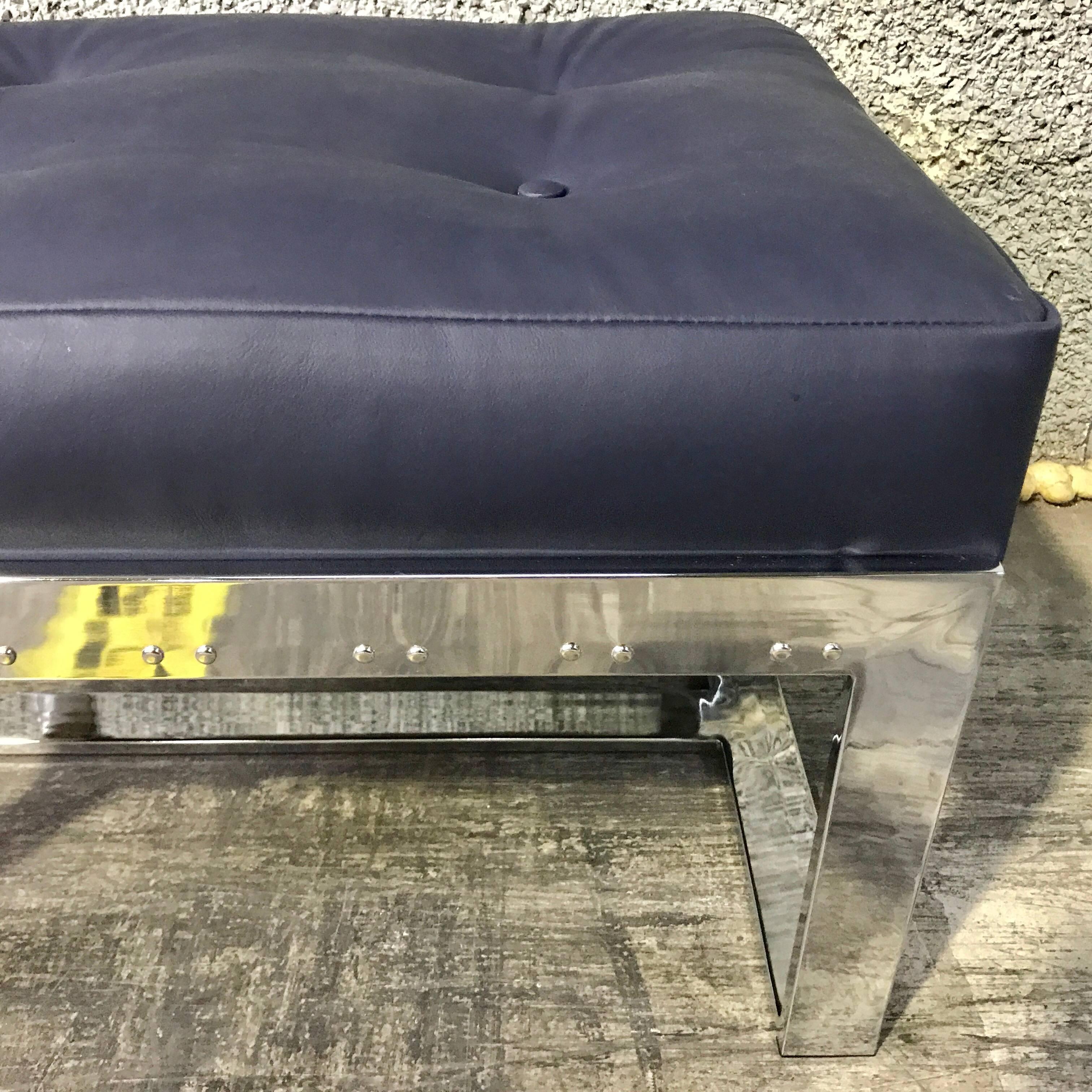Milo Baughman Style Chrome Bench In Good Condition In West Palm Beach, FL
