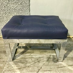 Milo Baughman Style Chrome Bench