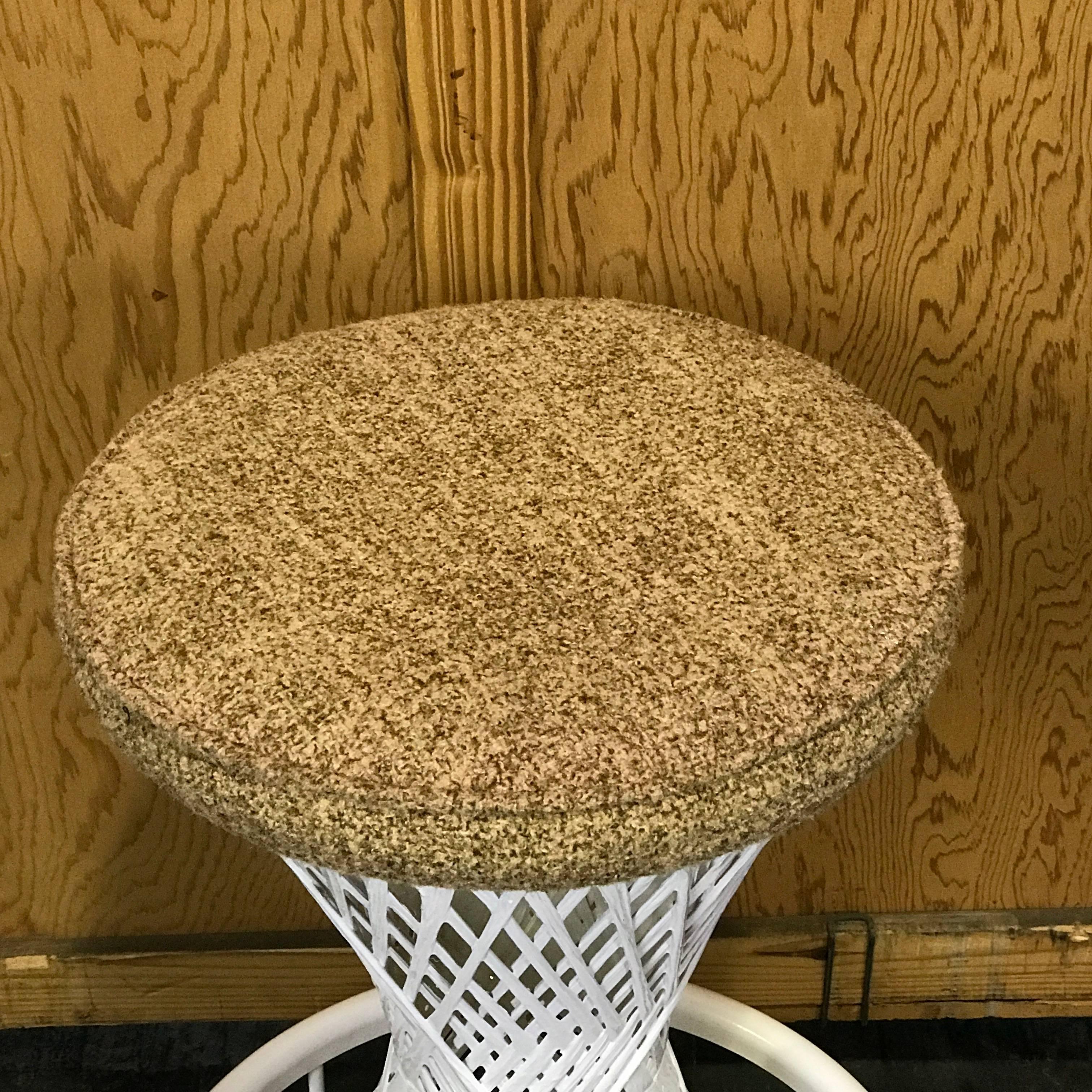 Mid-Century Modern Pair of Woven and Spun Fiberglass Bar Stools by Robert Woodard