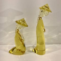 Pair of Murano Glass Chinese Figures, Attributed to Pino Signoretto