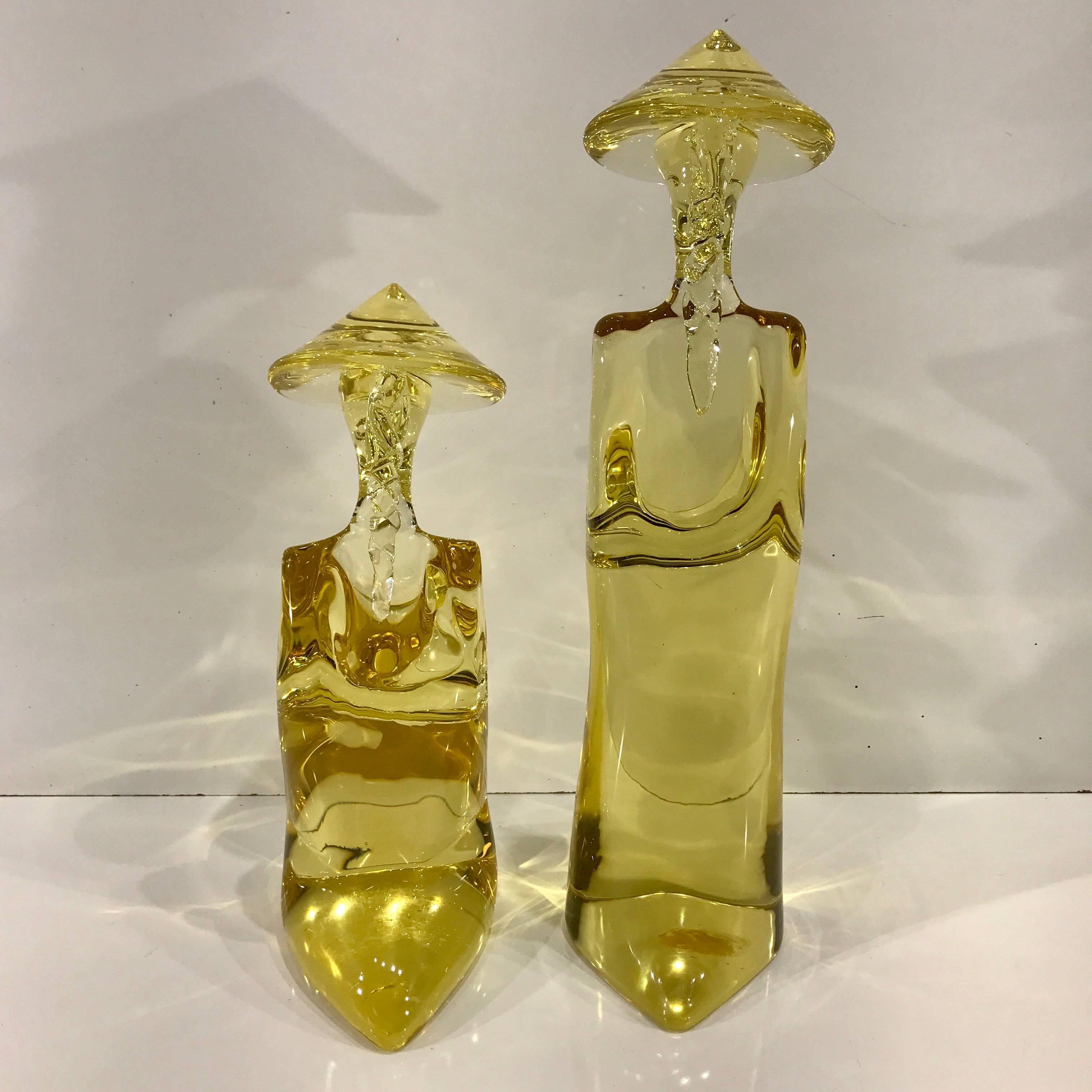 Mid-Century Modern Pair of Murano Glass Chinese Figures, Attributed to Pino Signoretto