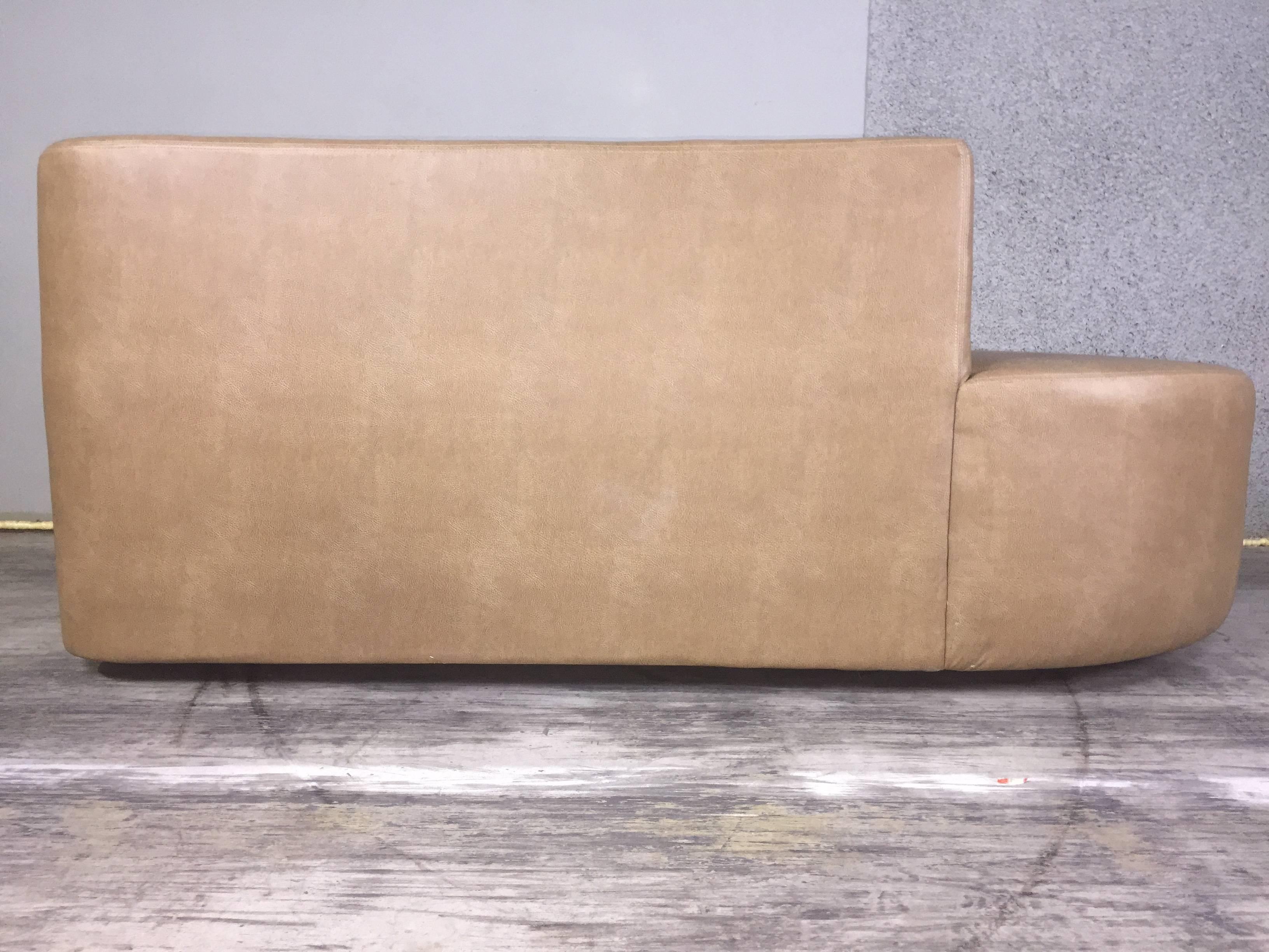 Kagan Style Saddle Calfskin Leather Sofa 1