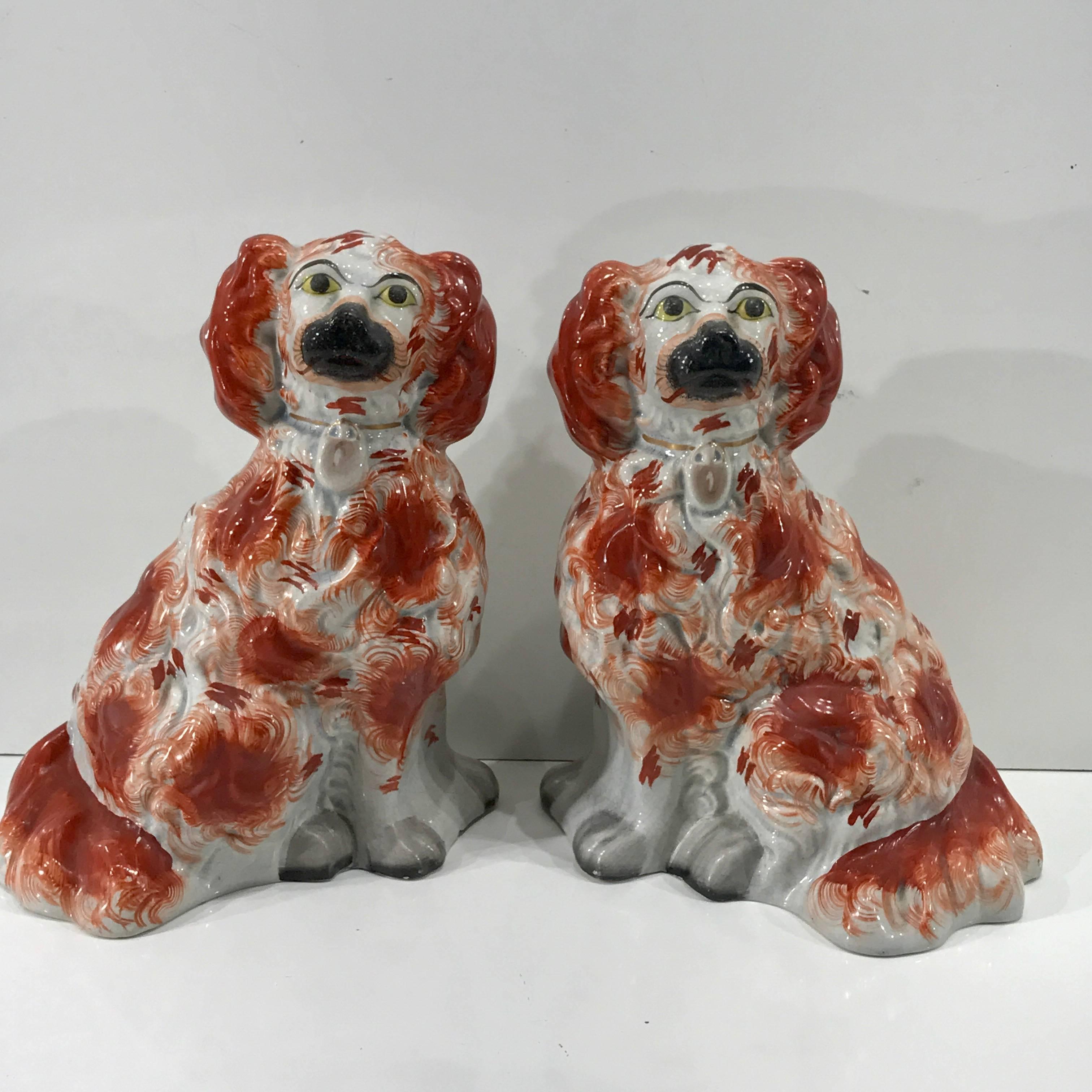 Great pair of Chunky Staffordshire seated spaniels, rare form, no defects noted
Provenance:
Purchased from Lord & Taylors Antiques Department, Bought in 1960s
Fresh from a 