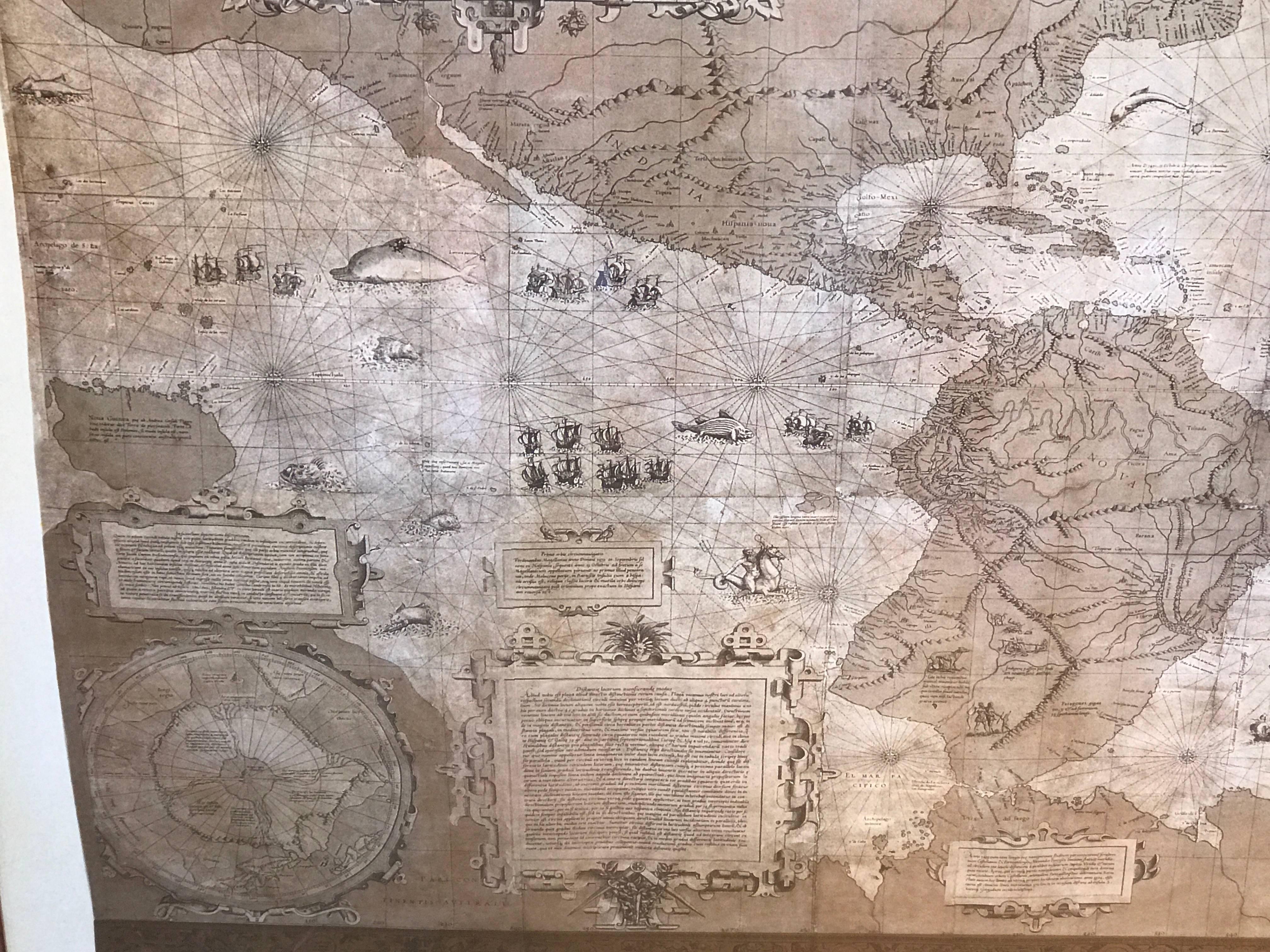 Renaissance Large-Scale Map of the World After Mercator, 1569, 20th Century Printing