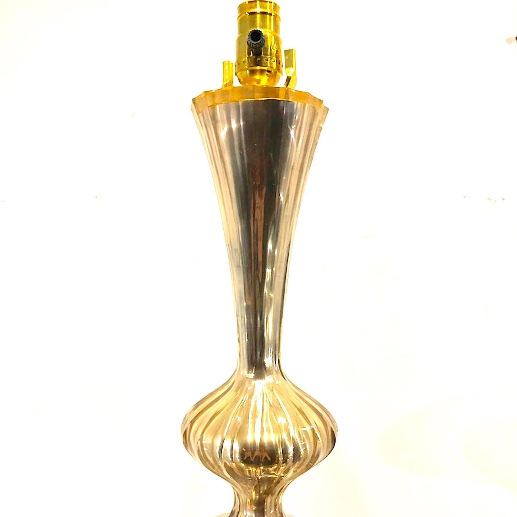 Mid-Century Modern Mercury Lucite Floor Lamp, in the Style of Murano