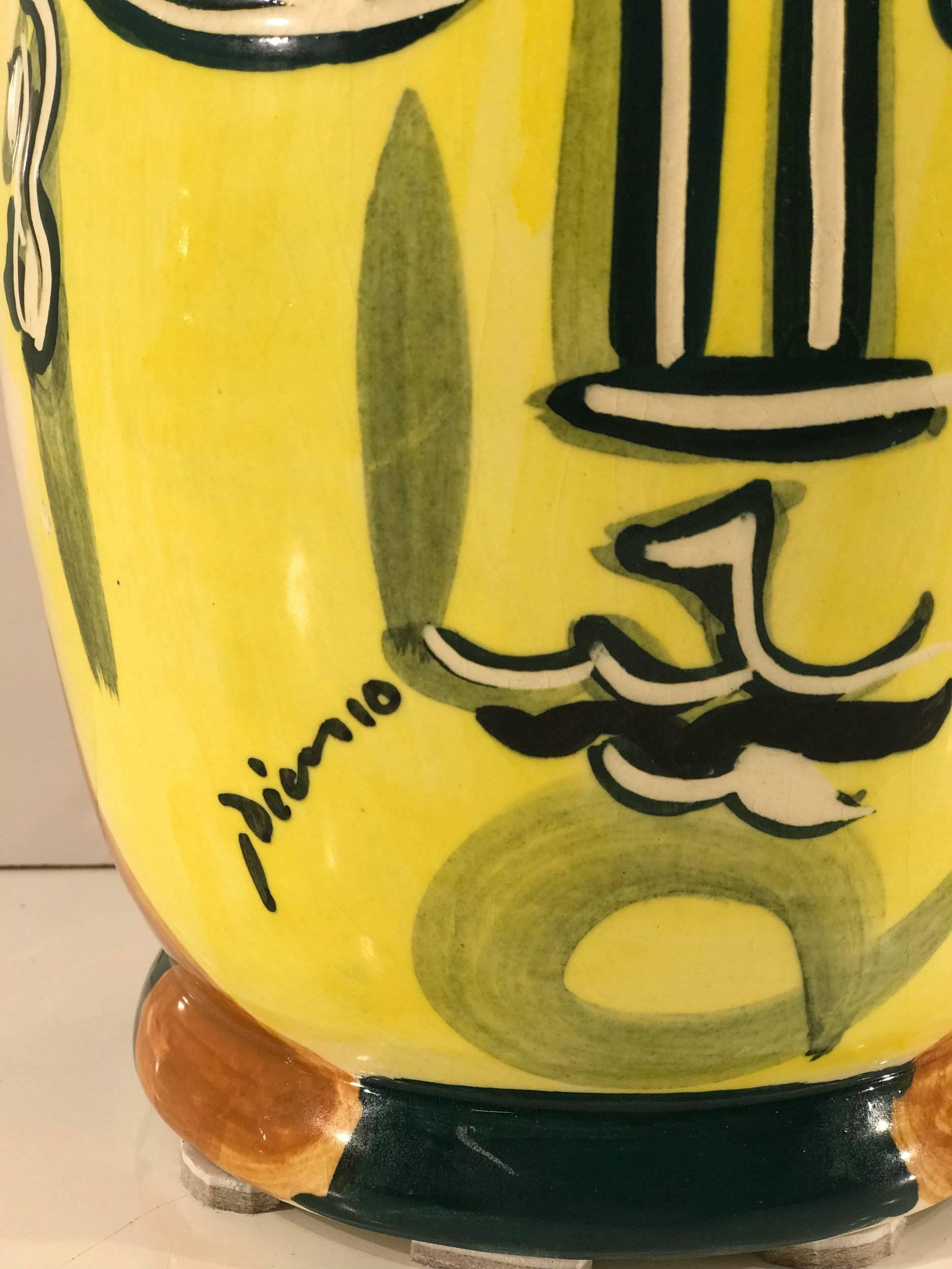 After Picasso 'Femme Du Barbu' Pottery Pitcher, Stamped Edition Picasso 1