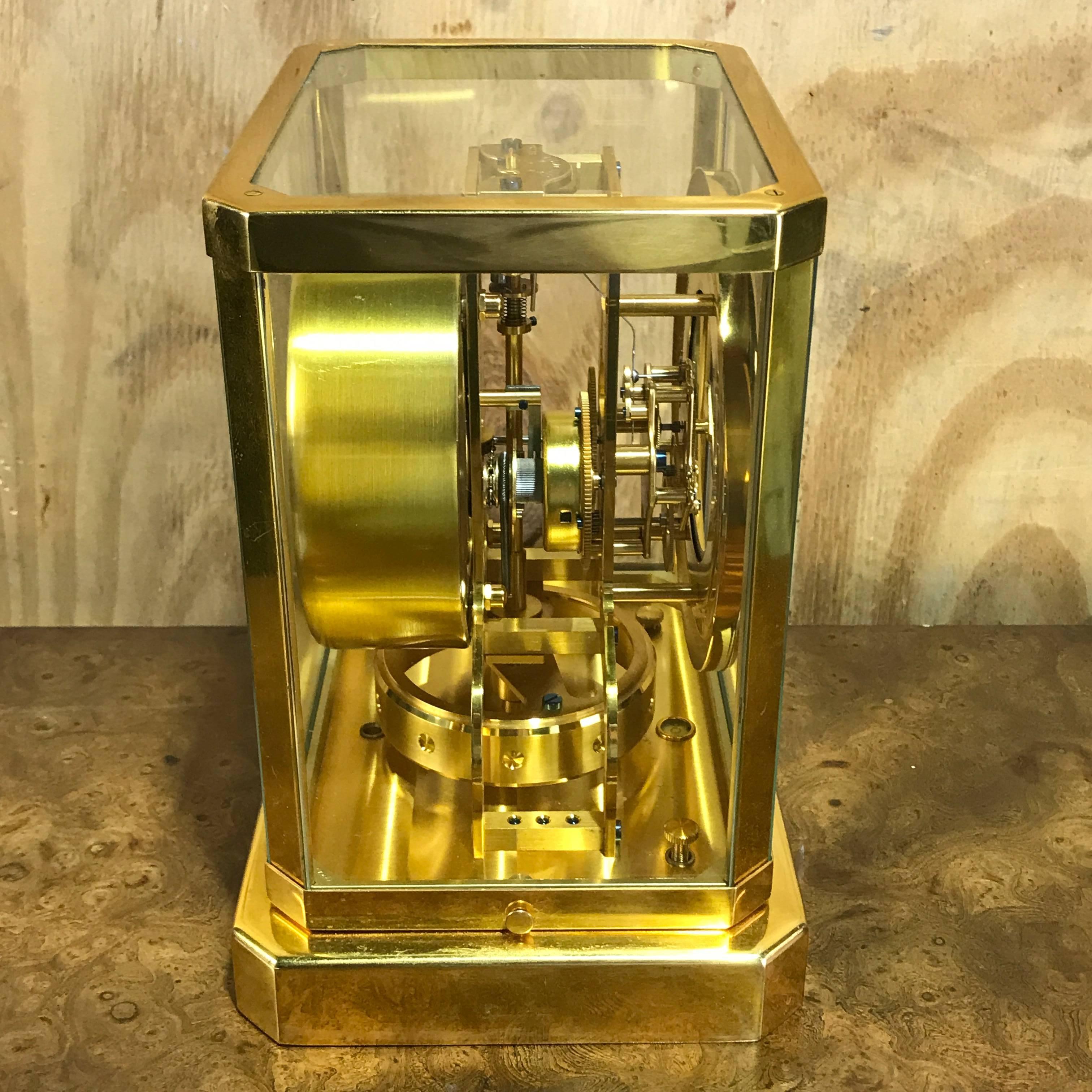Mid-Century Modern Midcentury LeCoultre Gold Atmos Clock