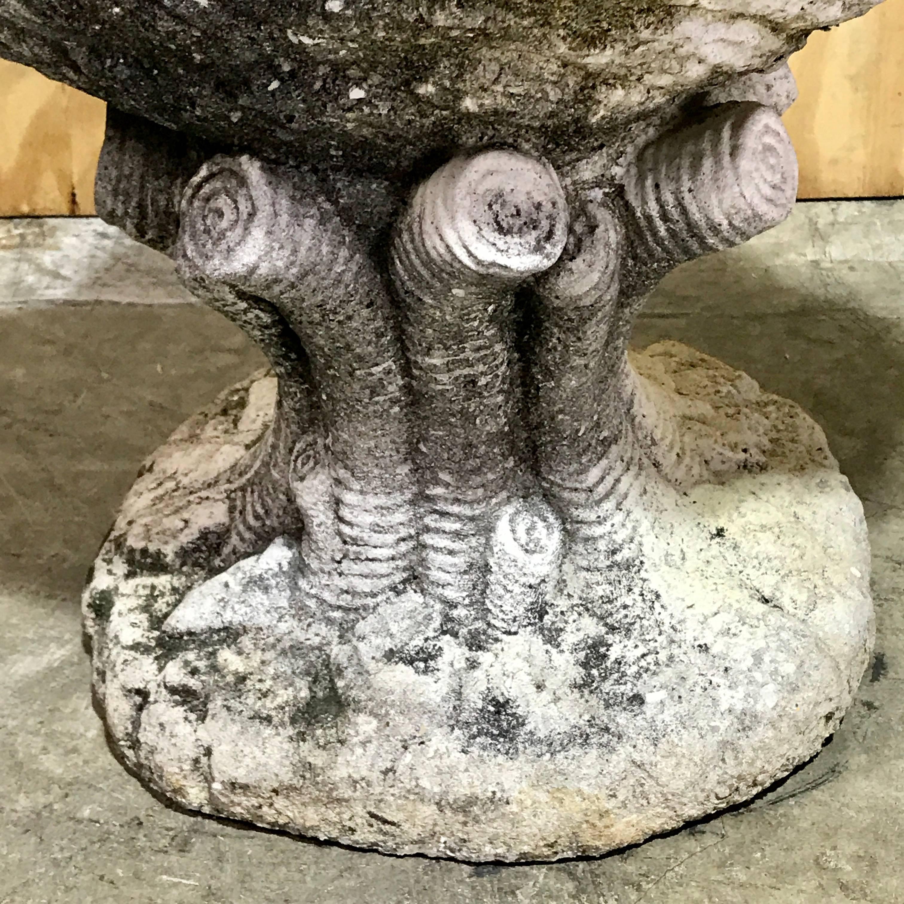 Vintage Cast Stone Nautilus Shell Planter 1