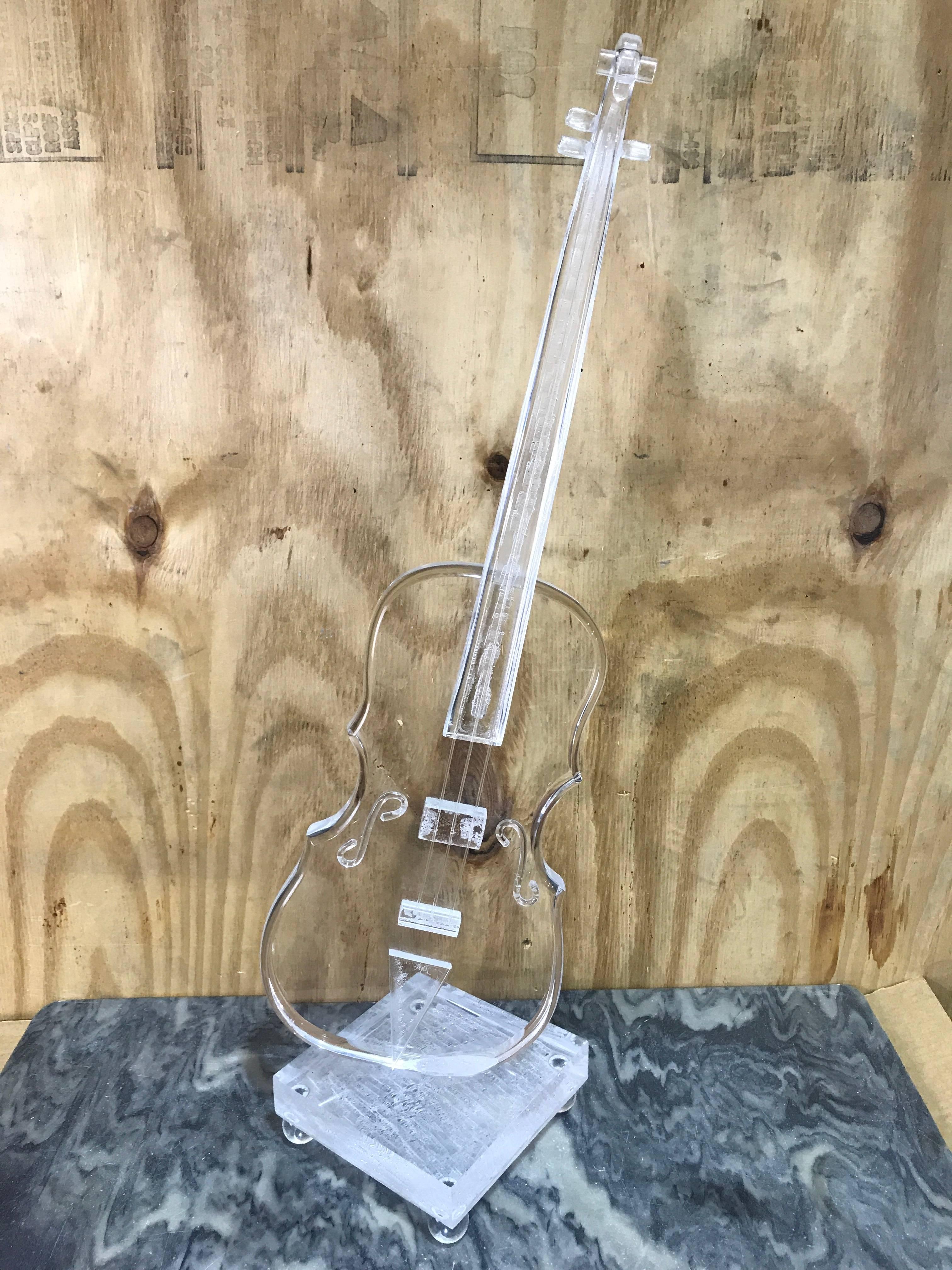 Lucite sculpture of a violin in the Style Armand.