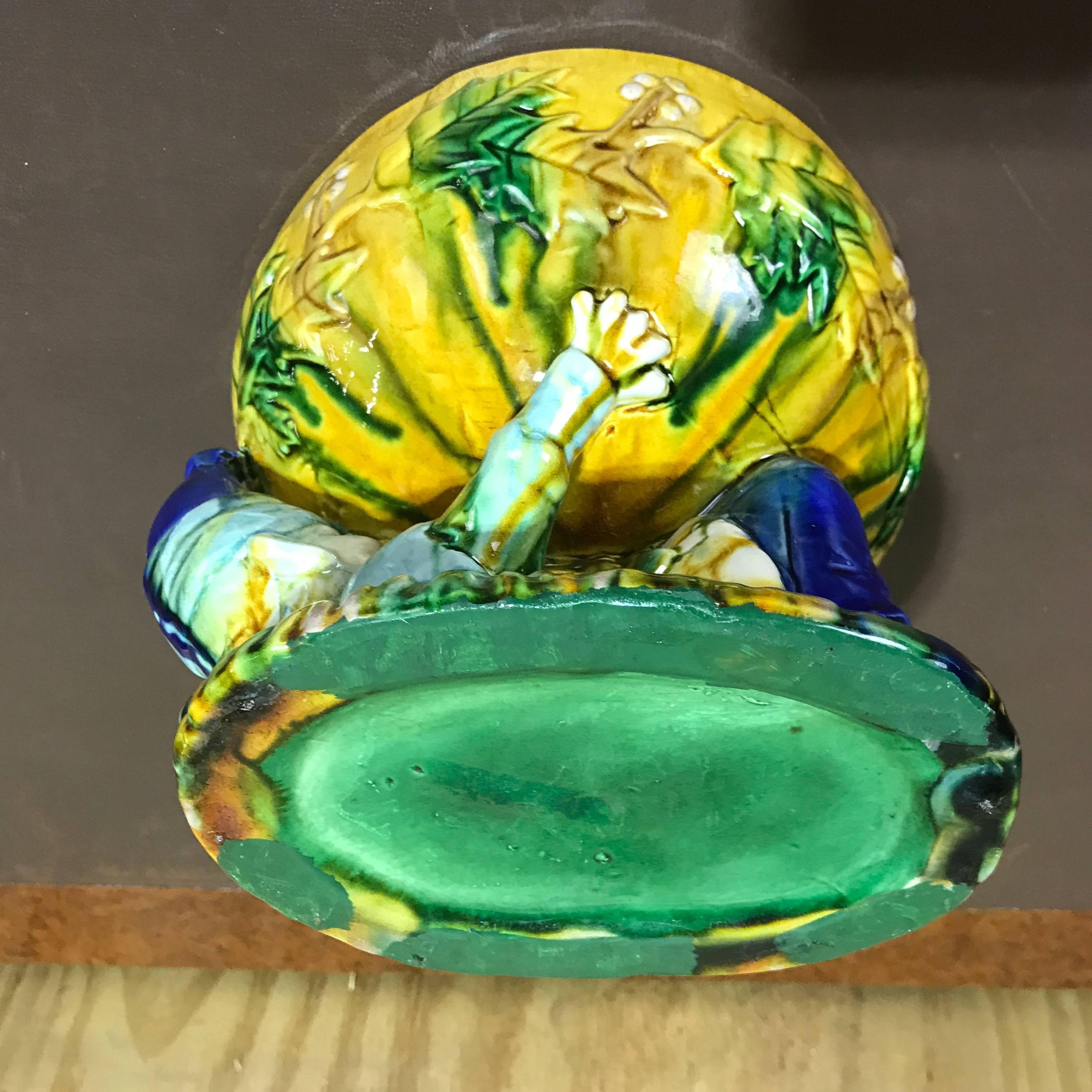 Pair of Majolica George Jones Style 