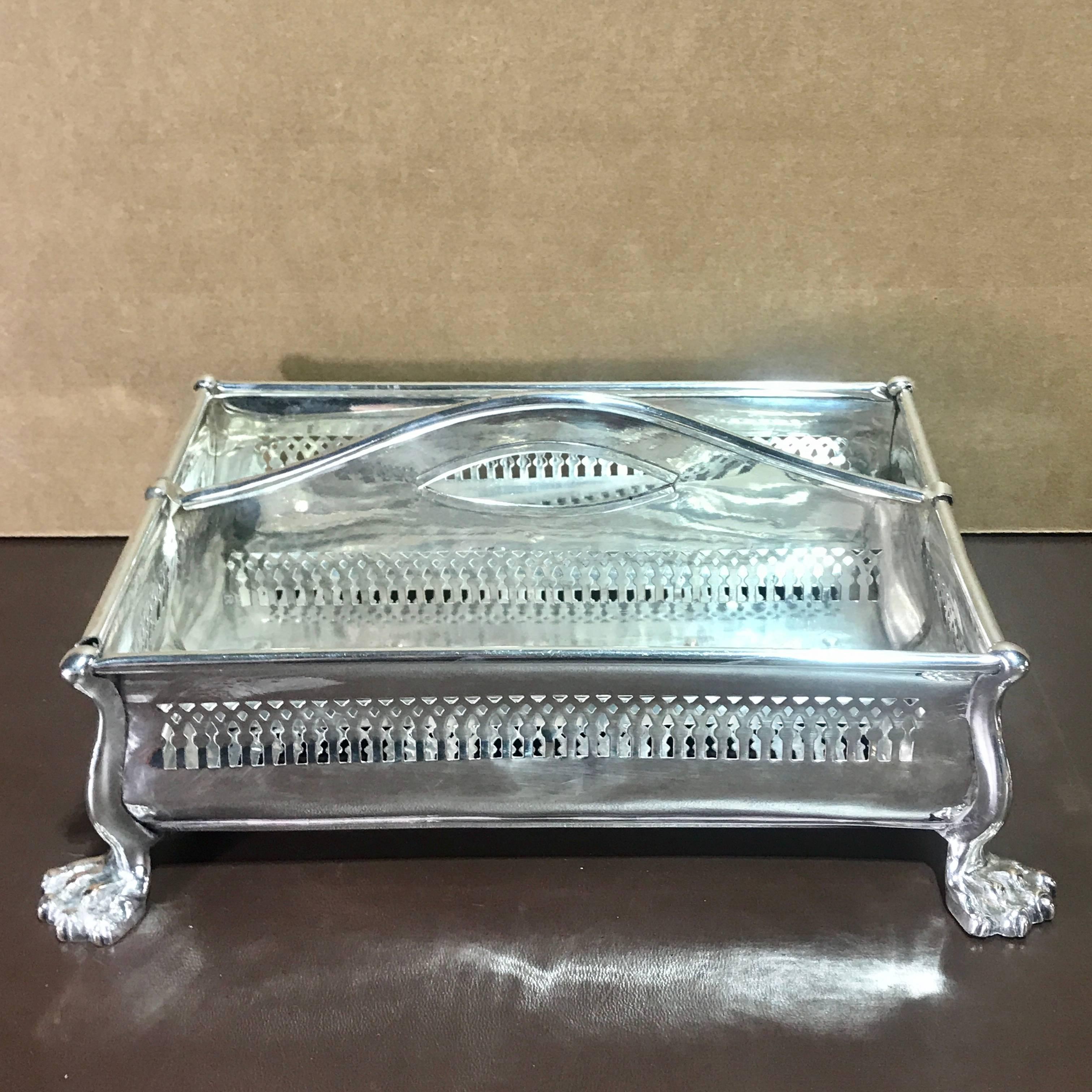 Rare Sheffield Plate Cutlery Box In Good Condition For Sale In West Palm Beach, FL