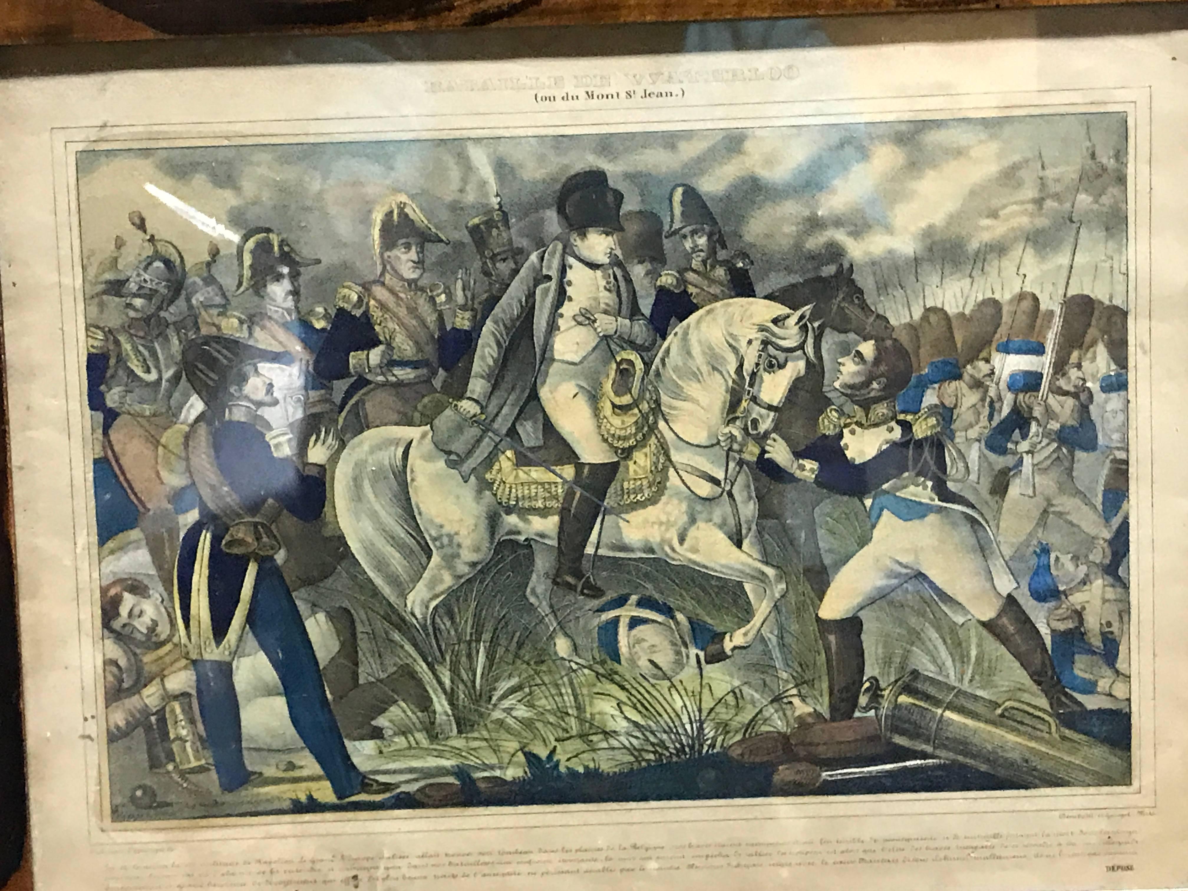 Three Antique Napoleon War Scene Hand-Colored Prints 3