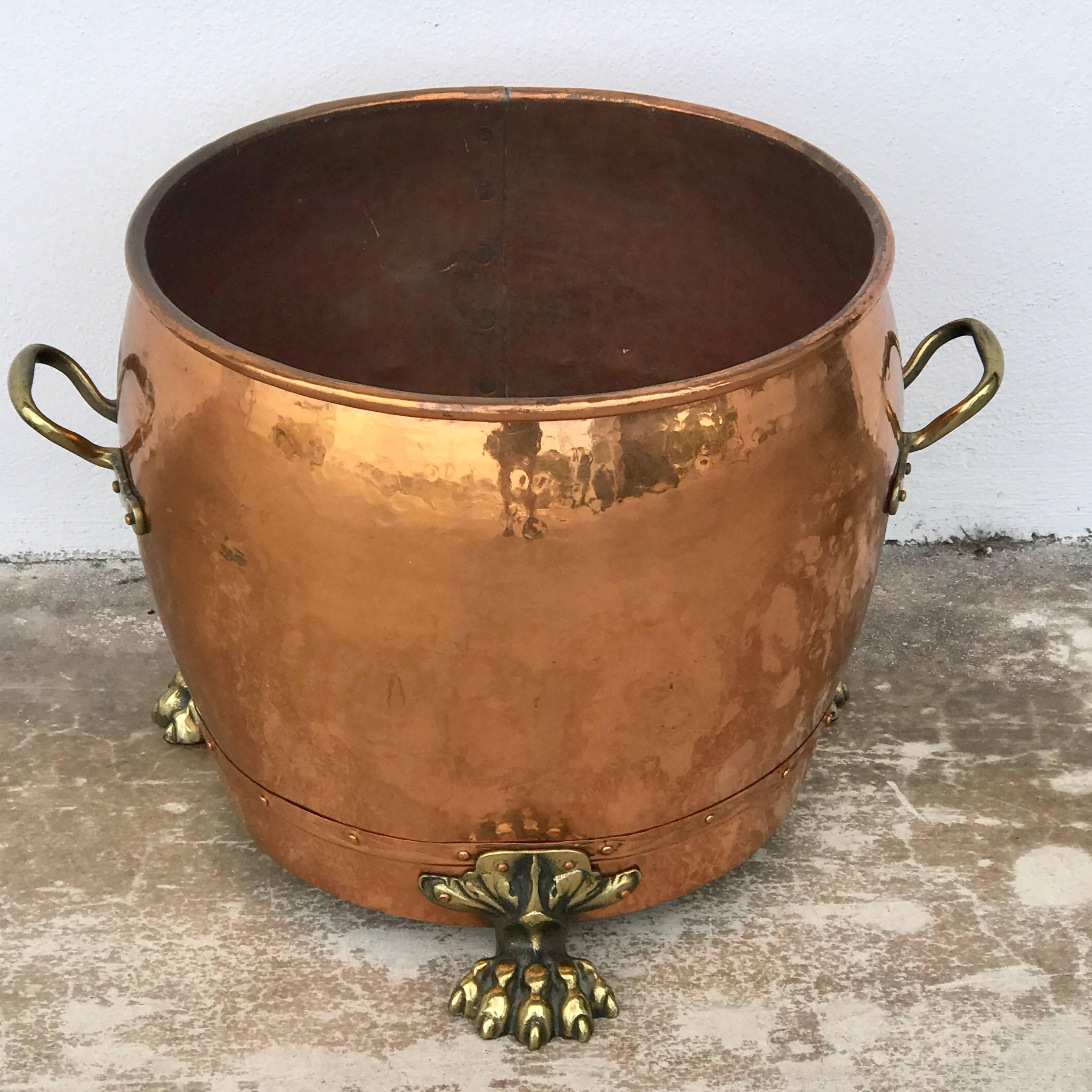 English Copper and Brass Planter In Excellent Condition In West Palm Beach, FL