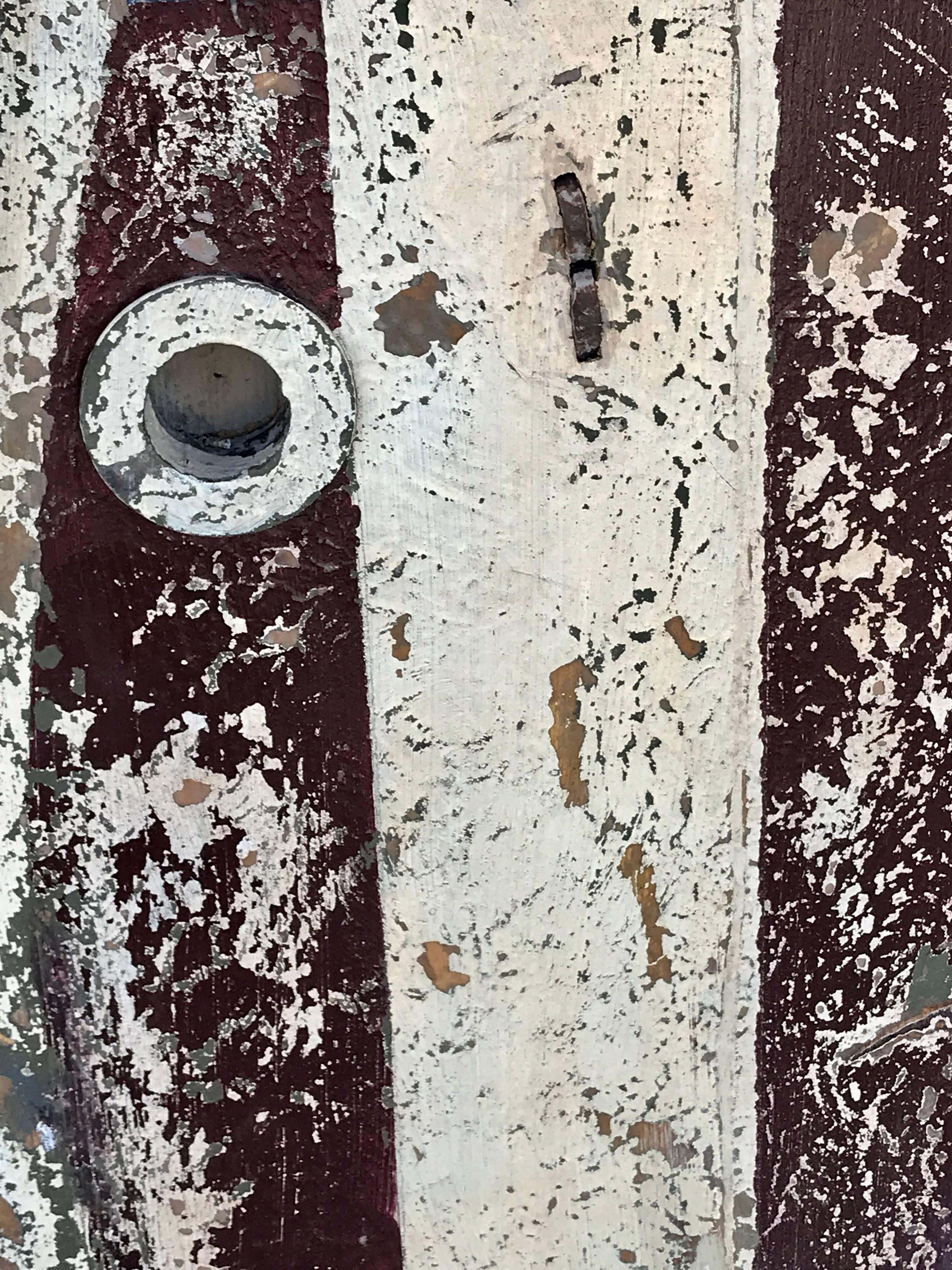 American Folk Art Flag Shield or Sign with Nine Stars In Distressed Condition In West Palm Beach, FL