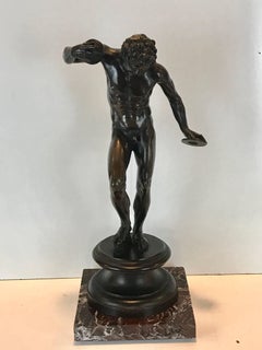 Grand Tour Bronze Sculpture Dancing Faun with Cymbals