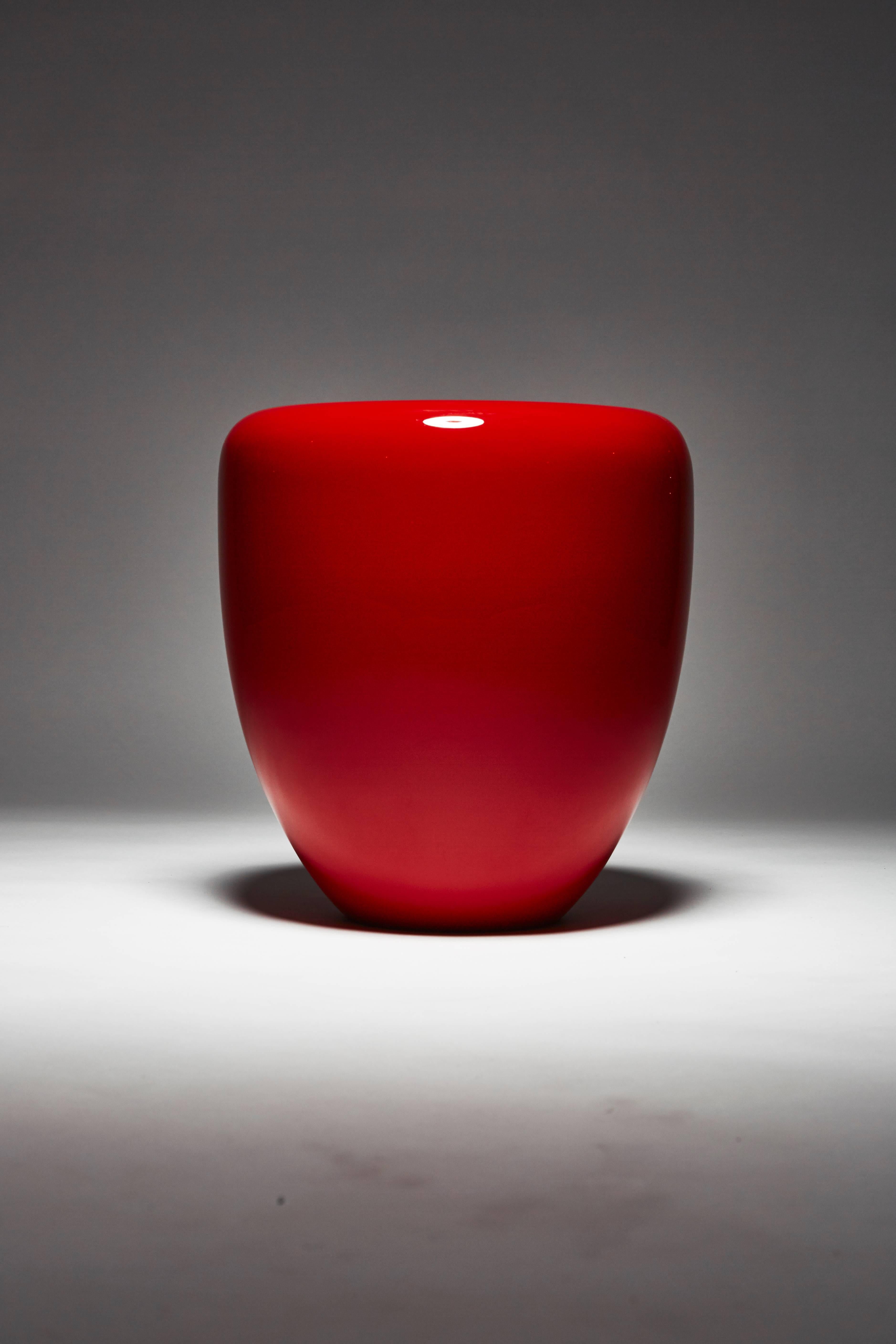 Contemporary Side Table, Iconic Red DOT by Reda Amalou Design, 2017 - Glossy or mate lacquer  For Sale