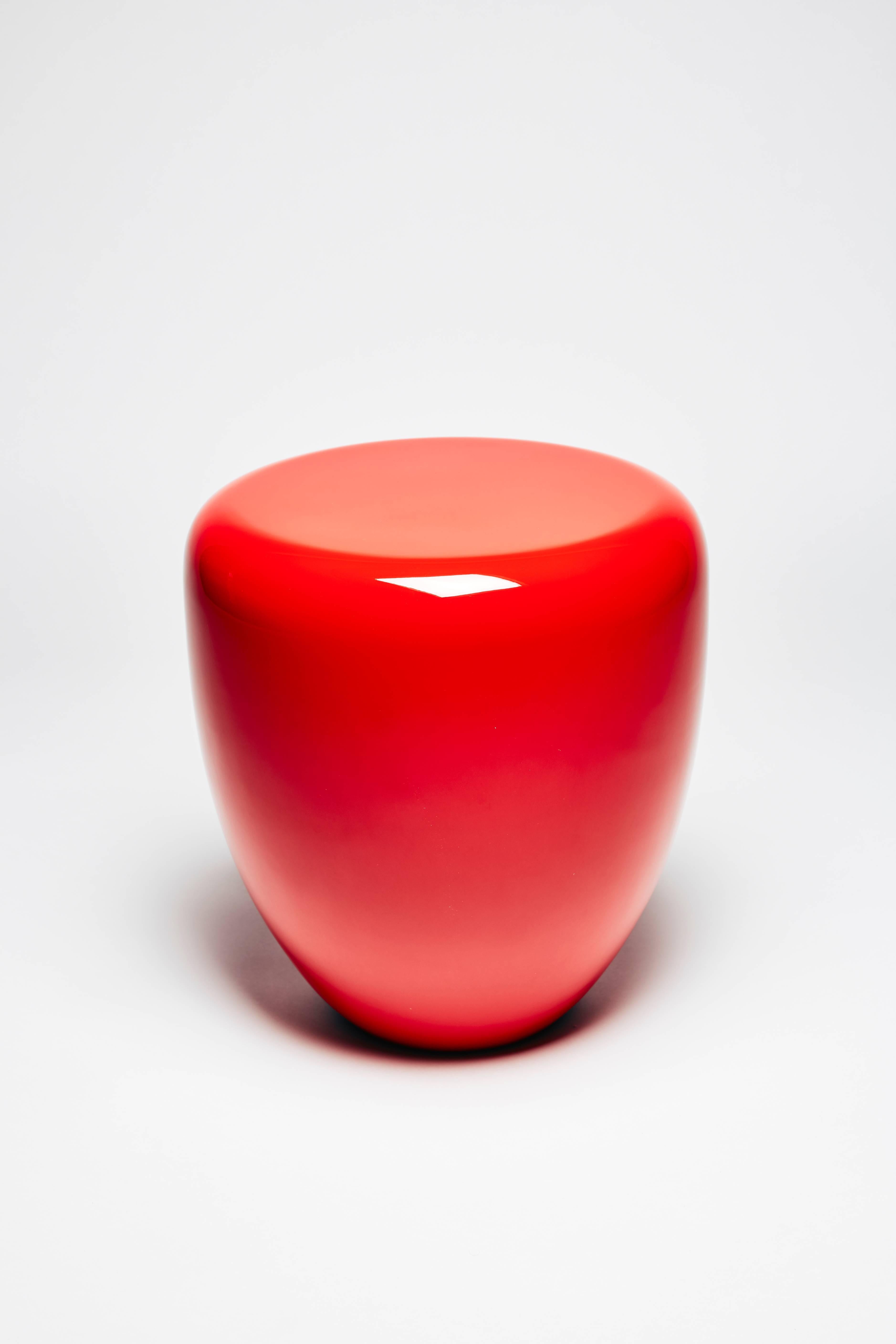 Minimalist Side Table, Iconic Red DOT by Reda Amalou Design, 2017 - Glossy or mate lacquer  For Sale