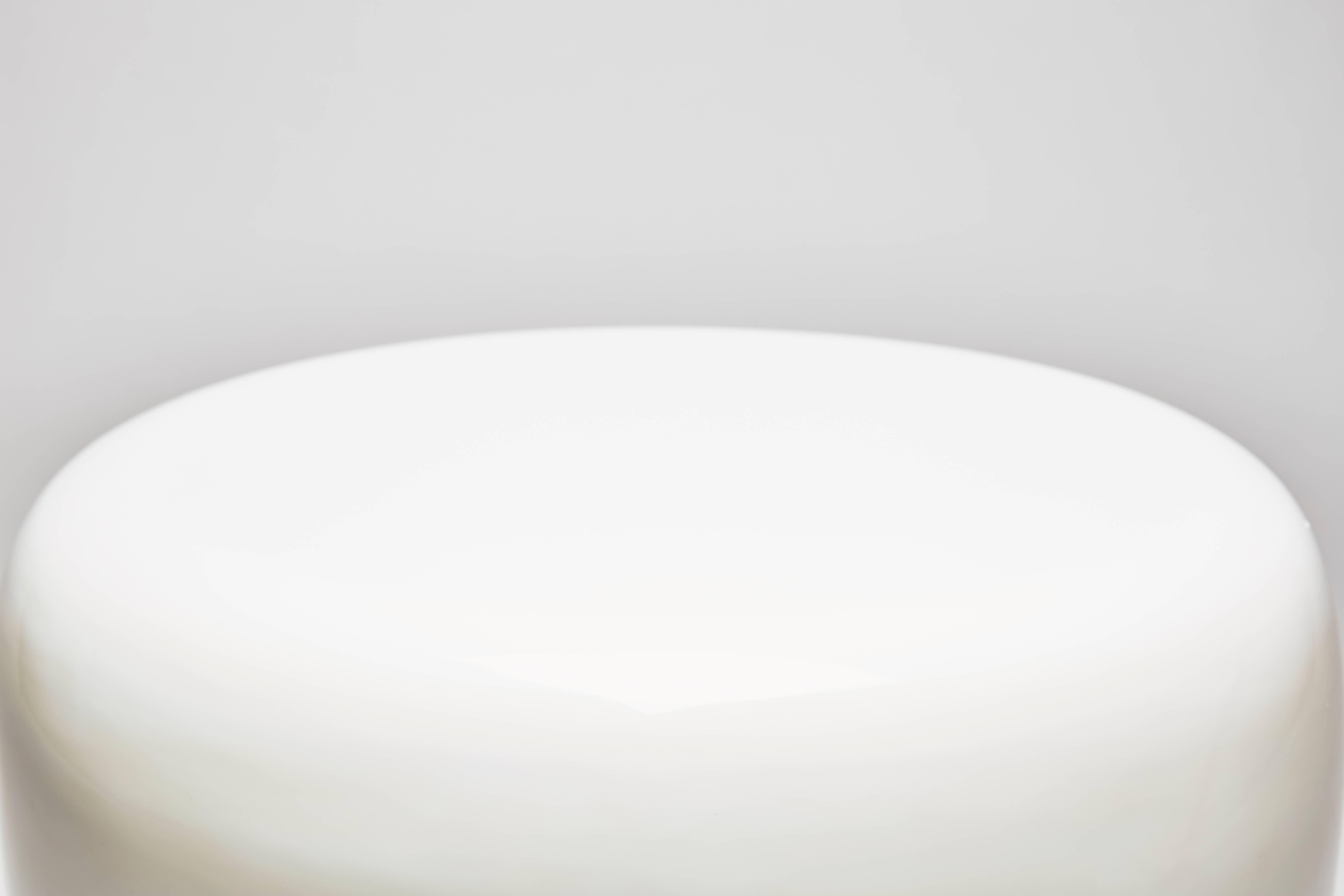 Minimalist Side Table, Milky White DOT by Reda Amalou Design, 2016 - Glossy or matt lacquer For Sale