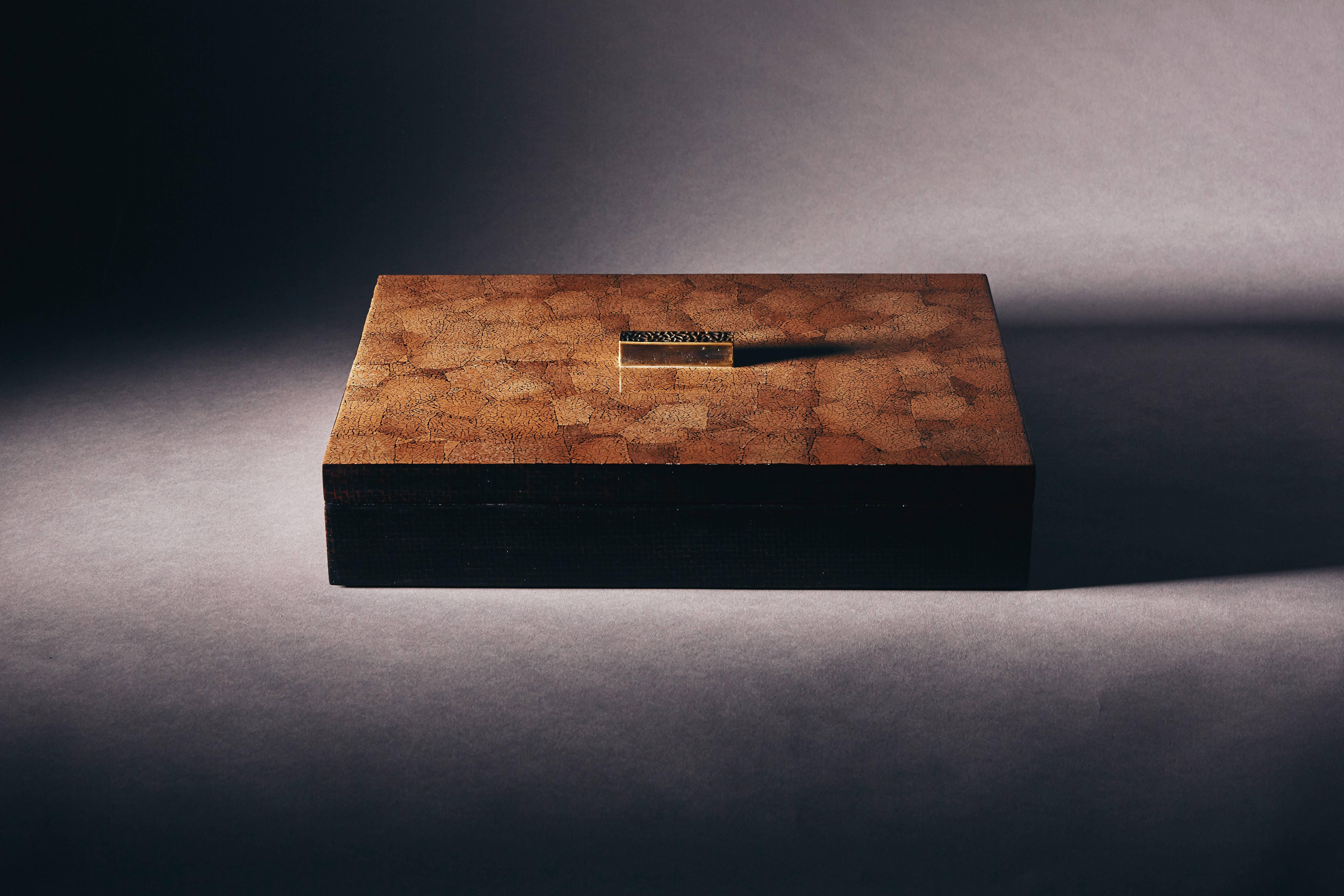 Lacquered Decorative Boxes, ELLA by Reda Amalou Design, 2016 - Brown Eggshell For Sale