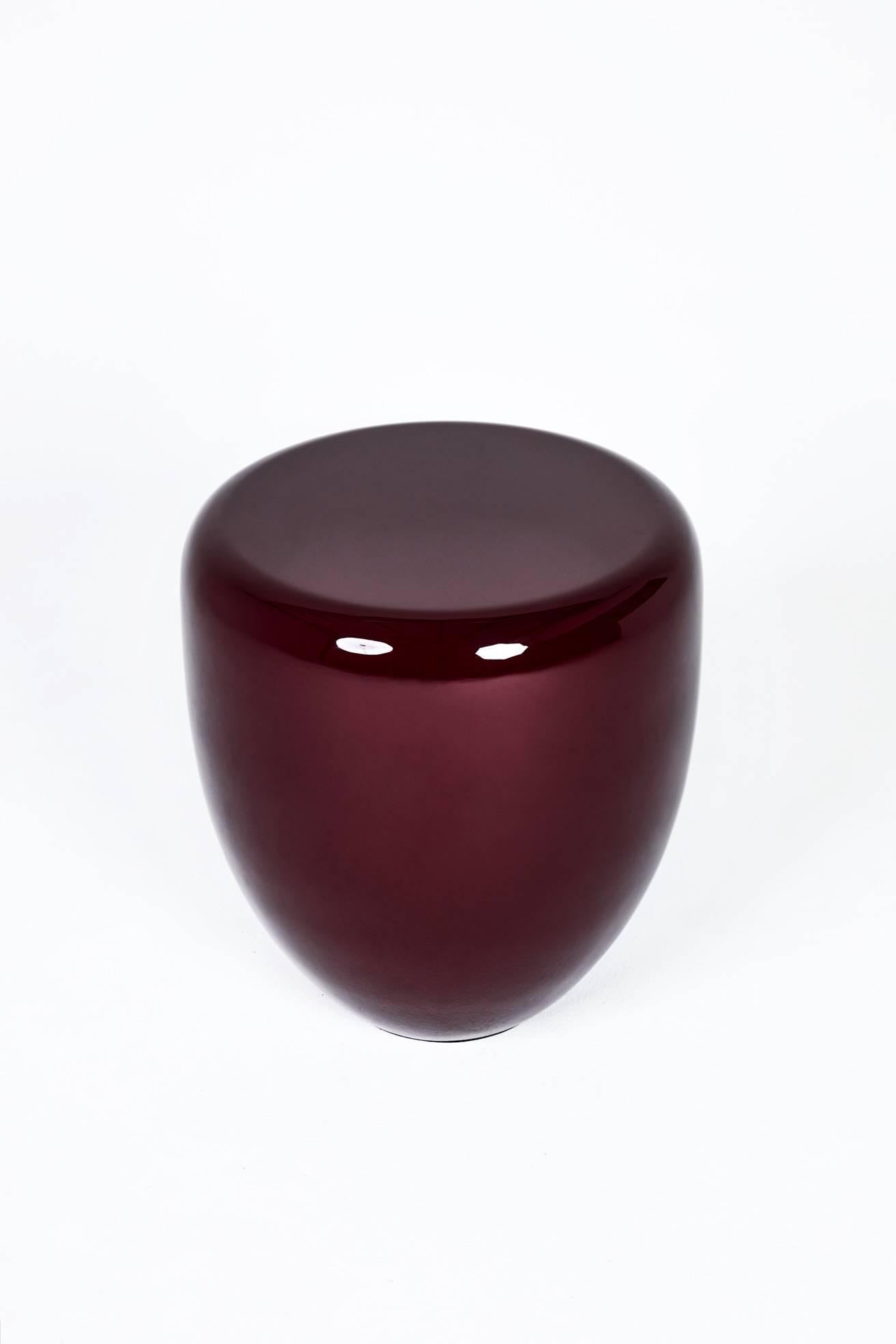 Minimalist Side Table, Deep Garnet DOT by Reda Amalou Design, 2017 - Glossy or mate lacquer For Sale