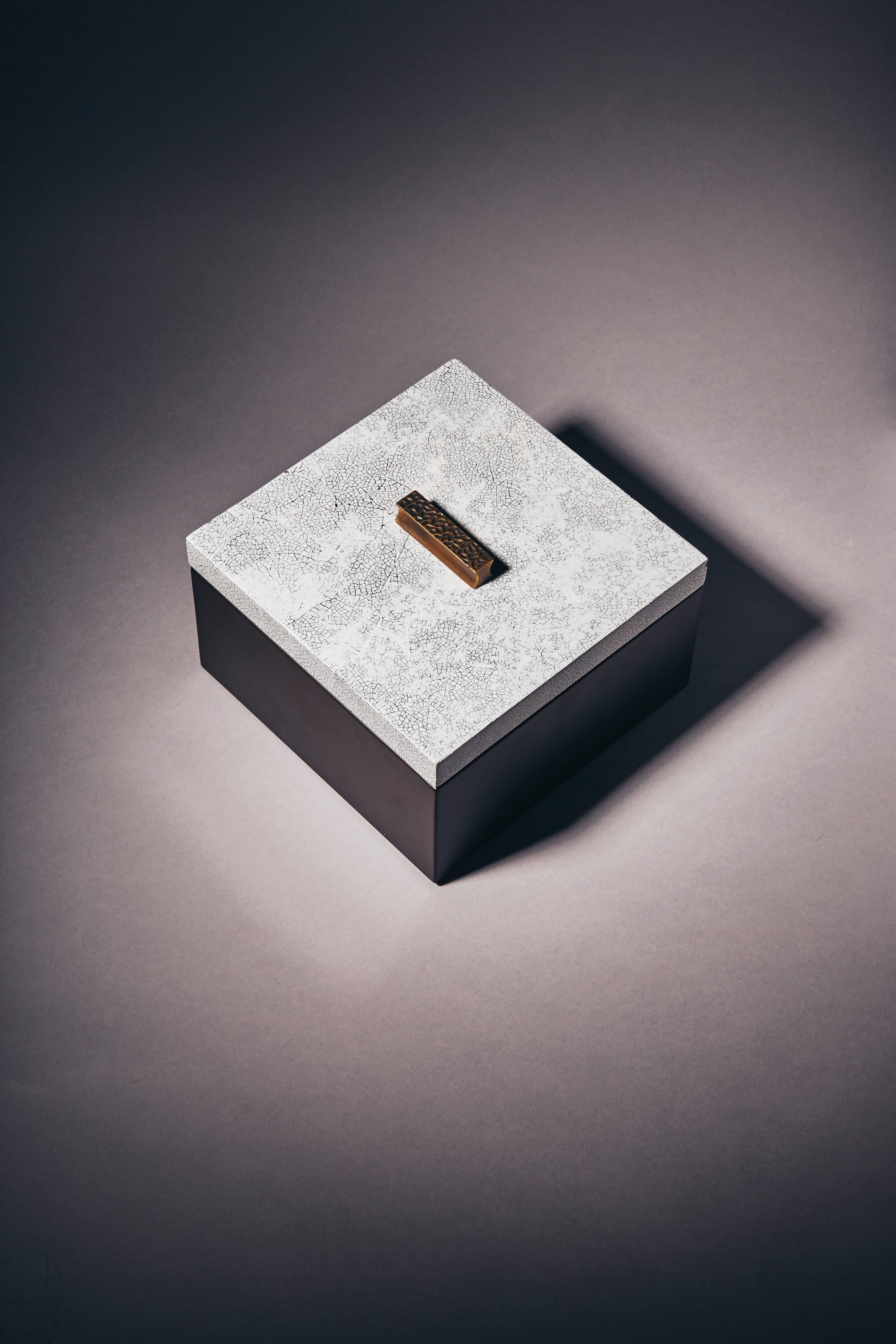 Minimalist Decorative Boxes, ELLA by Reda Amalou Design, 2016 - White Eggshell, Black For Sale