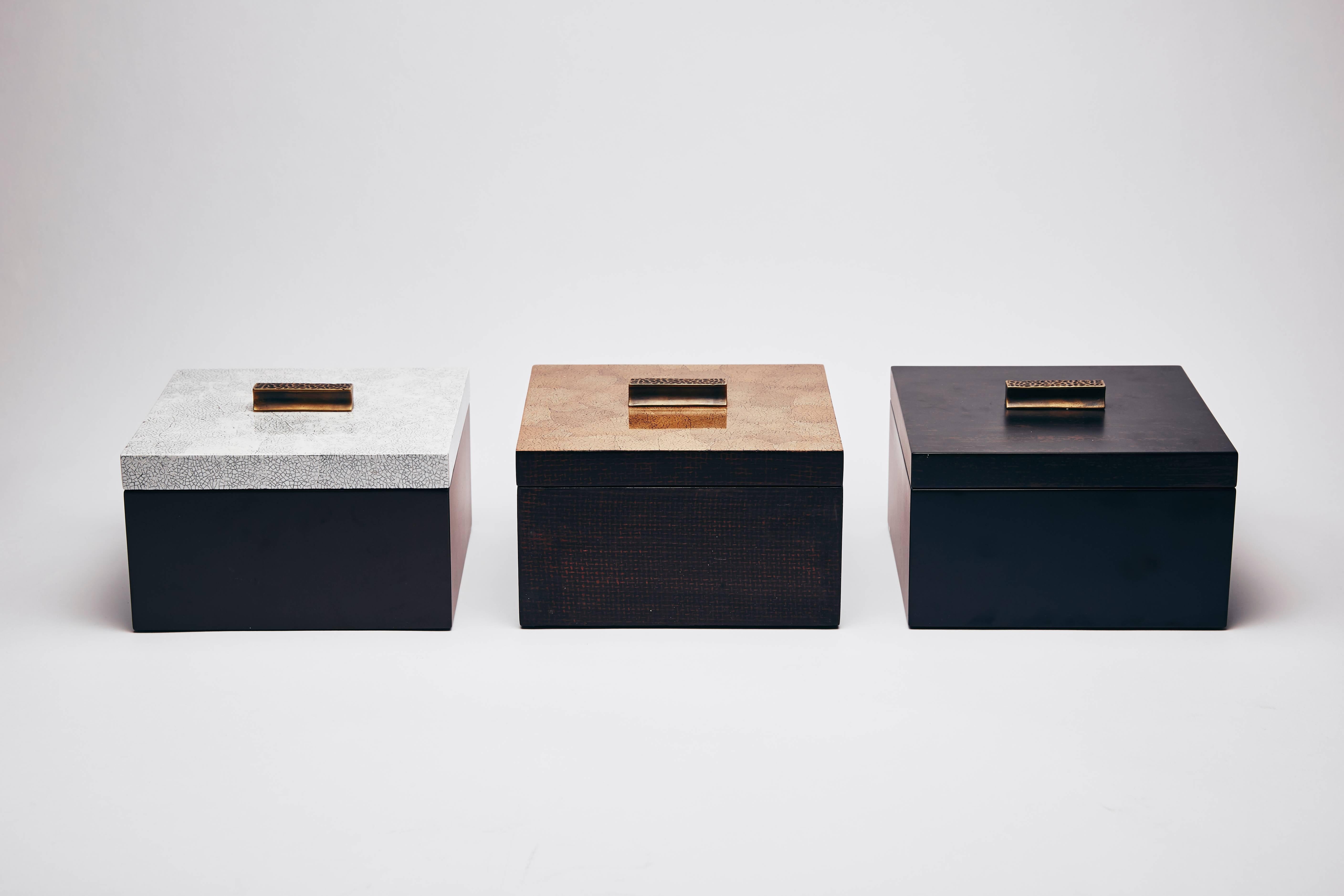 Decorative Boxes, ELLA by Reda Amalou Design, 2016 - Brown Eggshell, Black For Sale 2