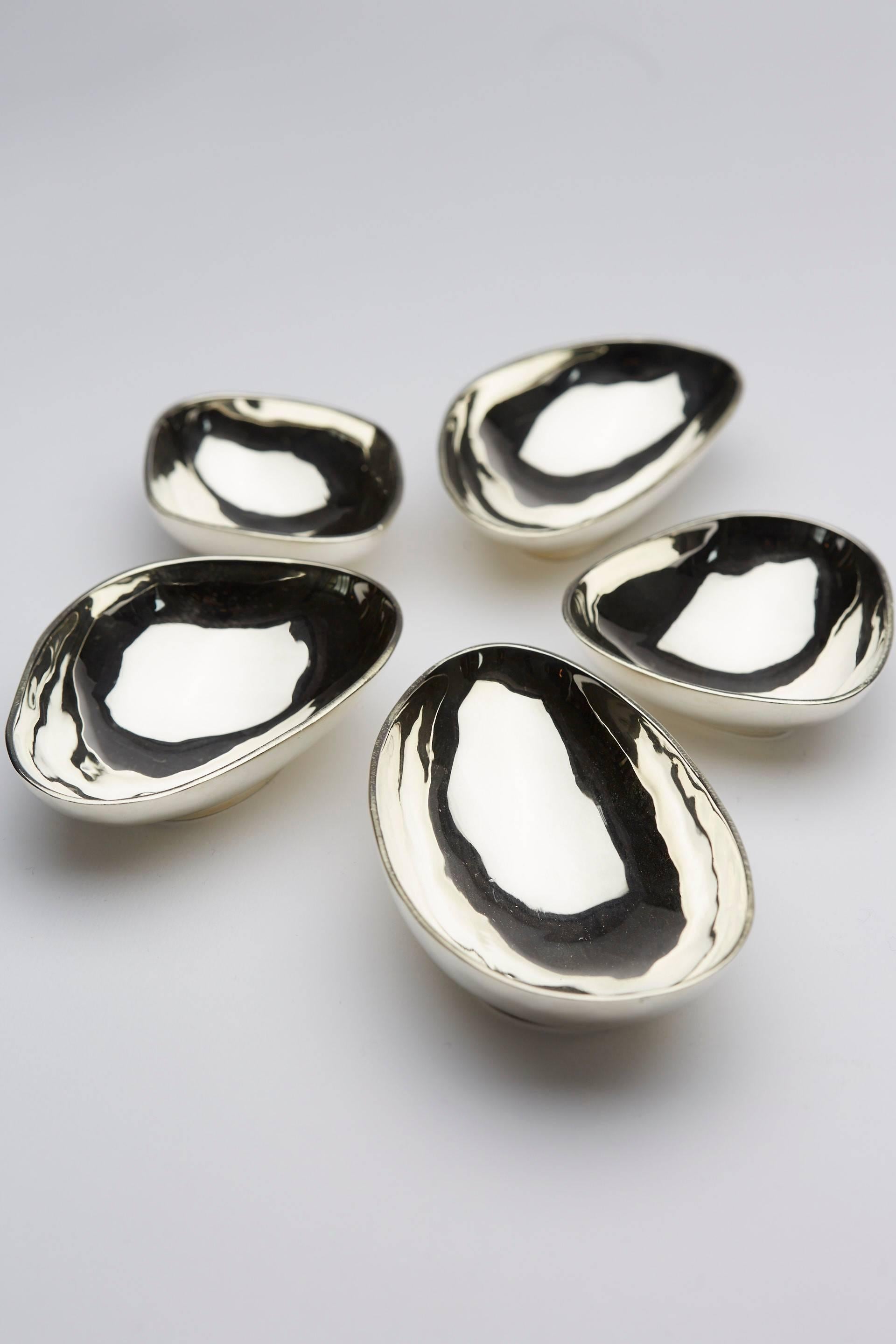 Contemporary Decorative Cups, PEBBLES, Silver Plated by Reda Amalou Design, 2016 For Sale