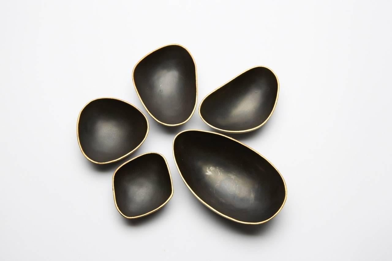Contemporary Decorative Cups, PEBBLES, Bronze and Gold by Reda Amalou Design, 2016 For Sale