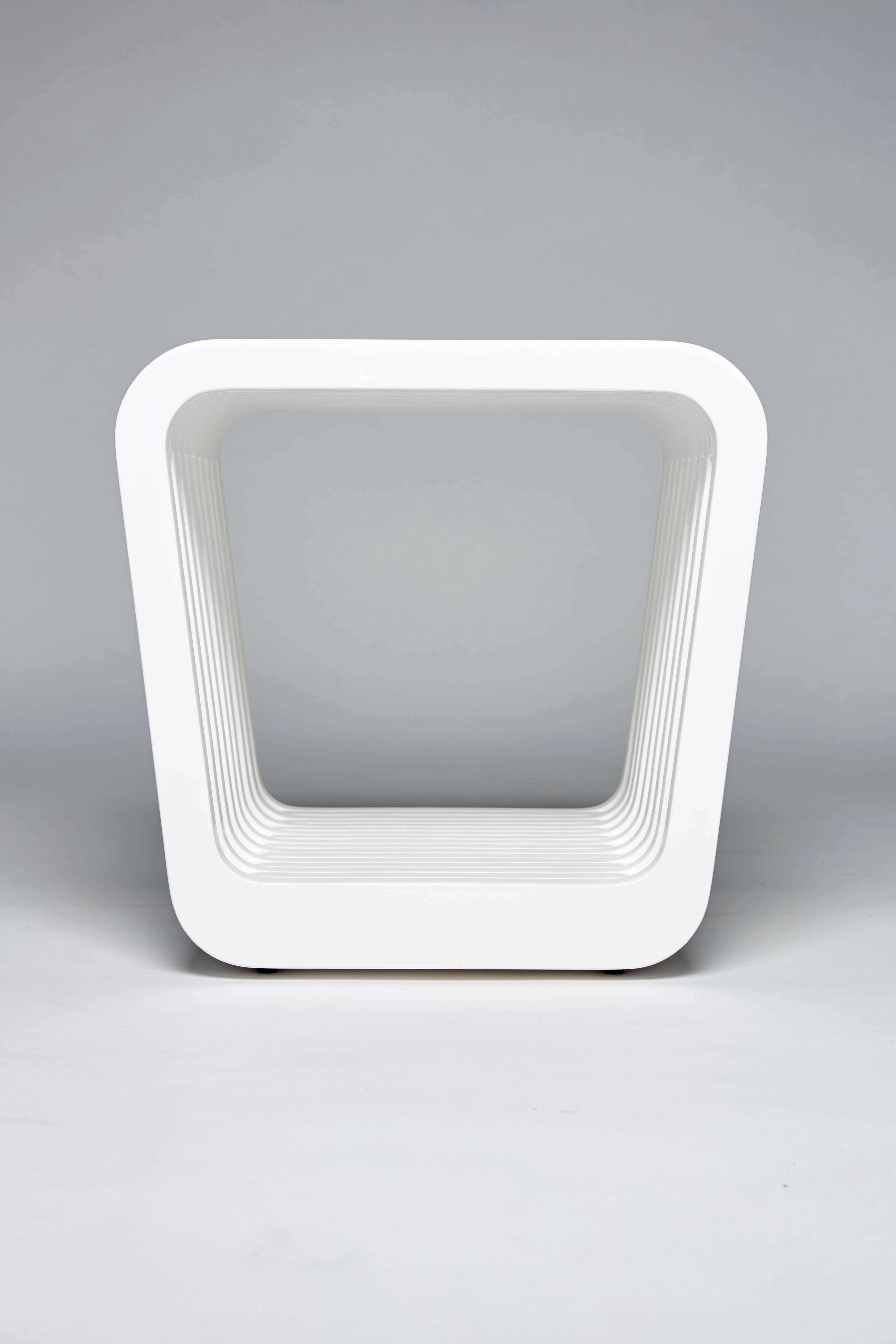 Modern Stool or side Table, LINK by Reda Amalou, 2016, White Lacquer  For Sale