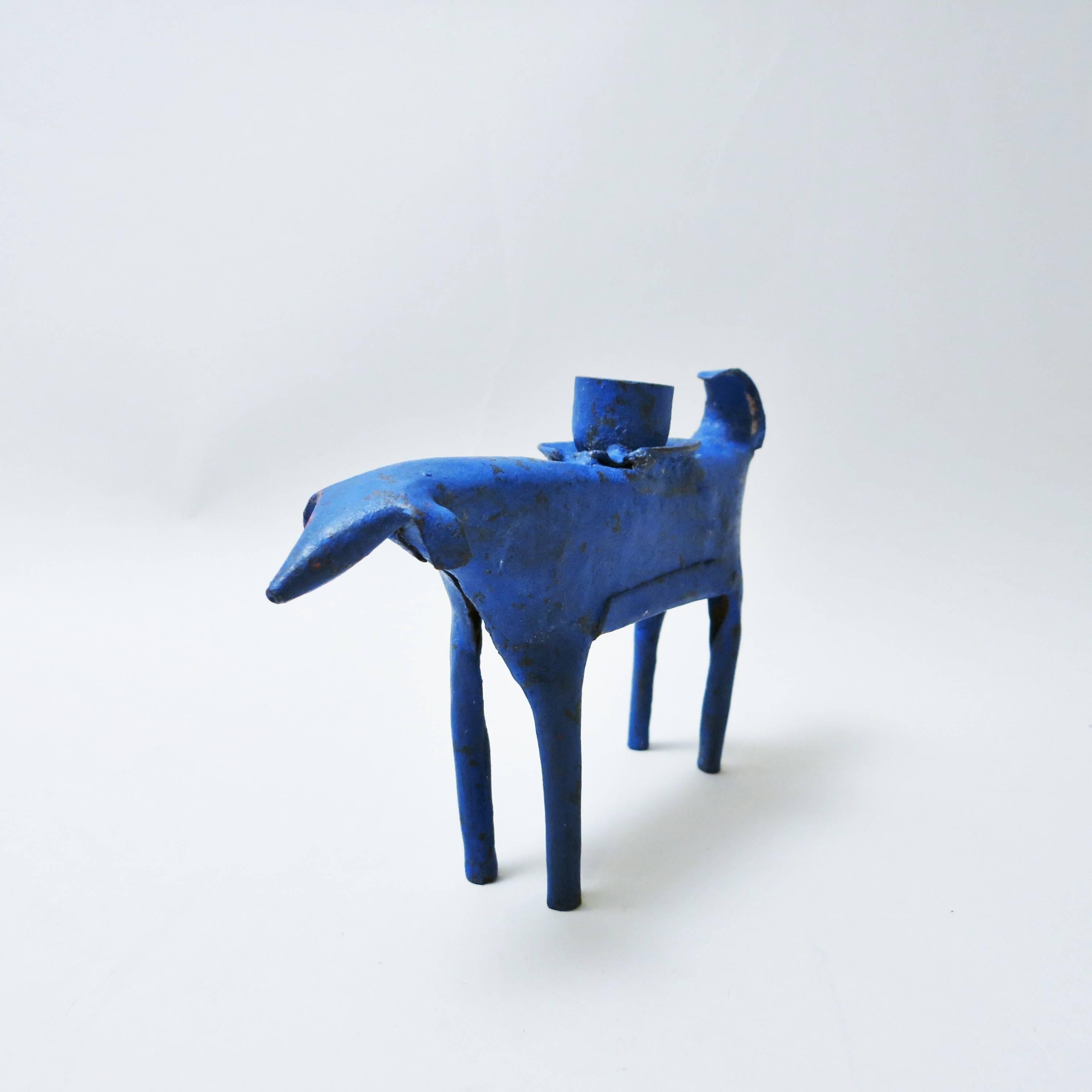 Italian Brutalist Candleholder Dog in the Style of Gio Ponti