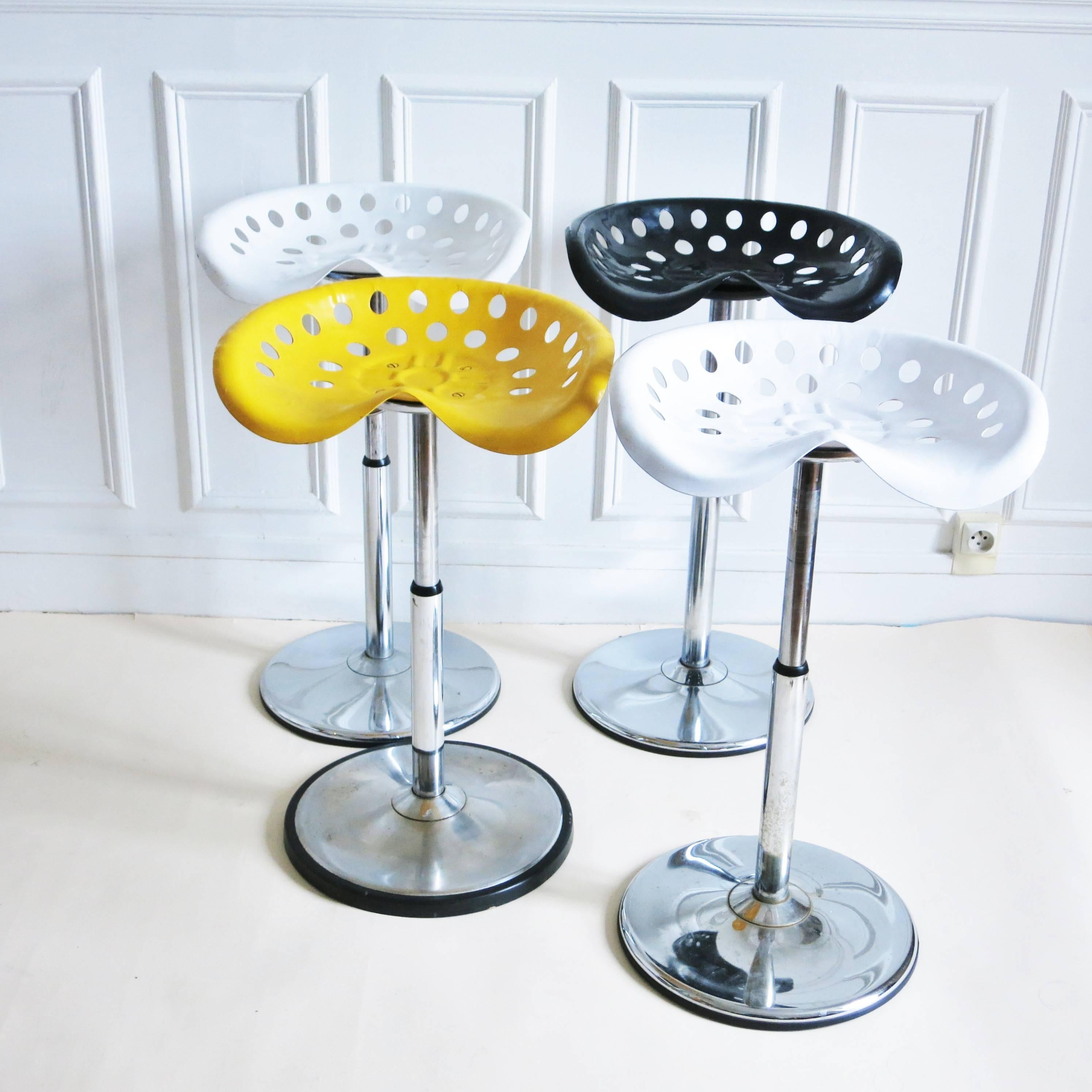 Space Age Set of Four Pop Art Stools Faucheuse by Etienne Fermigier