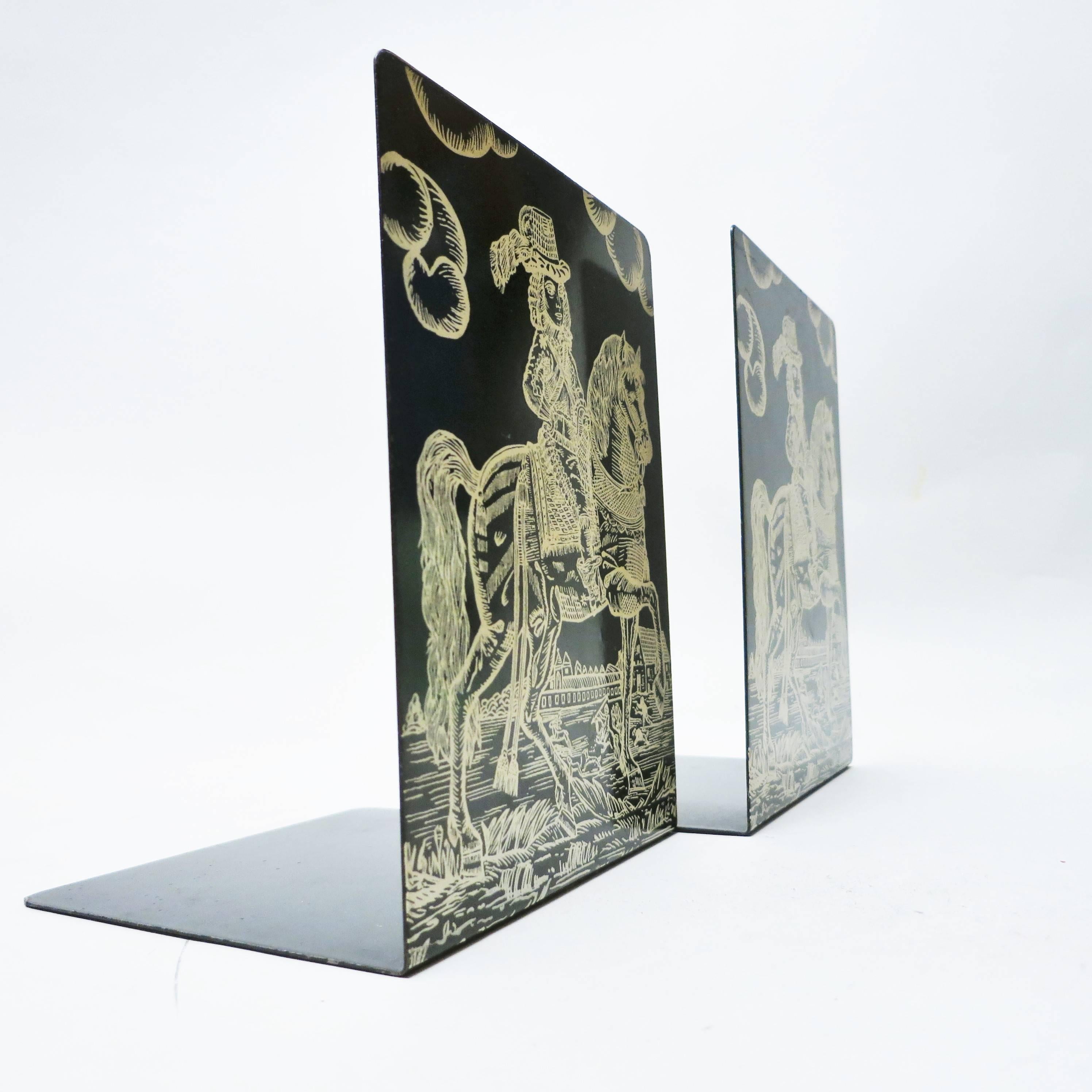 Pair of Bookends Horse Rider by Piero Fornasetti 1