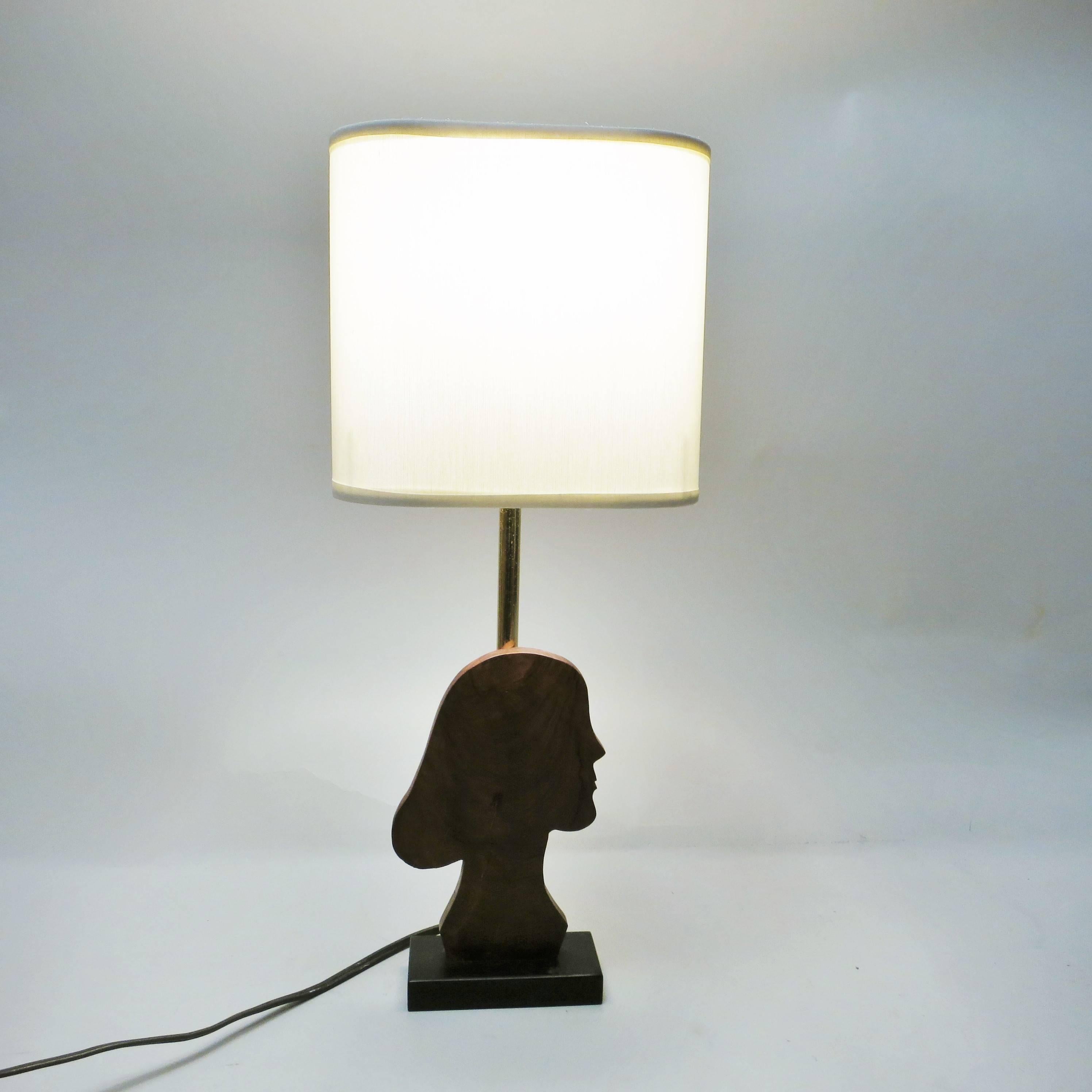 French Mid-Century Modern Silhouette Girl Lamp For Sale 1