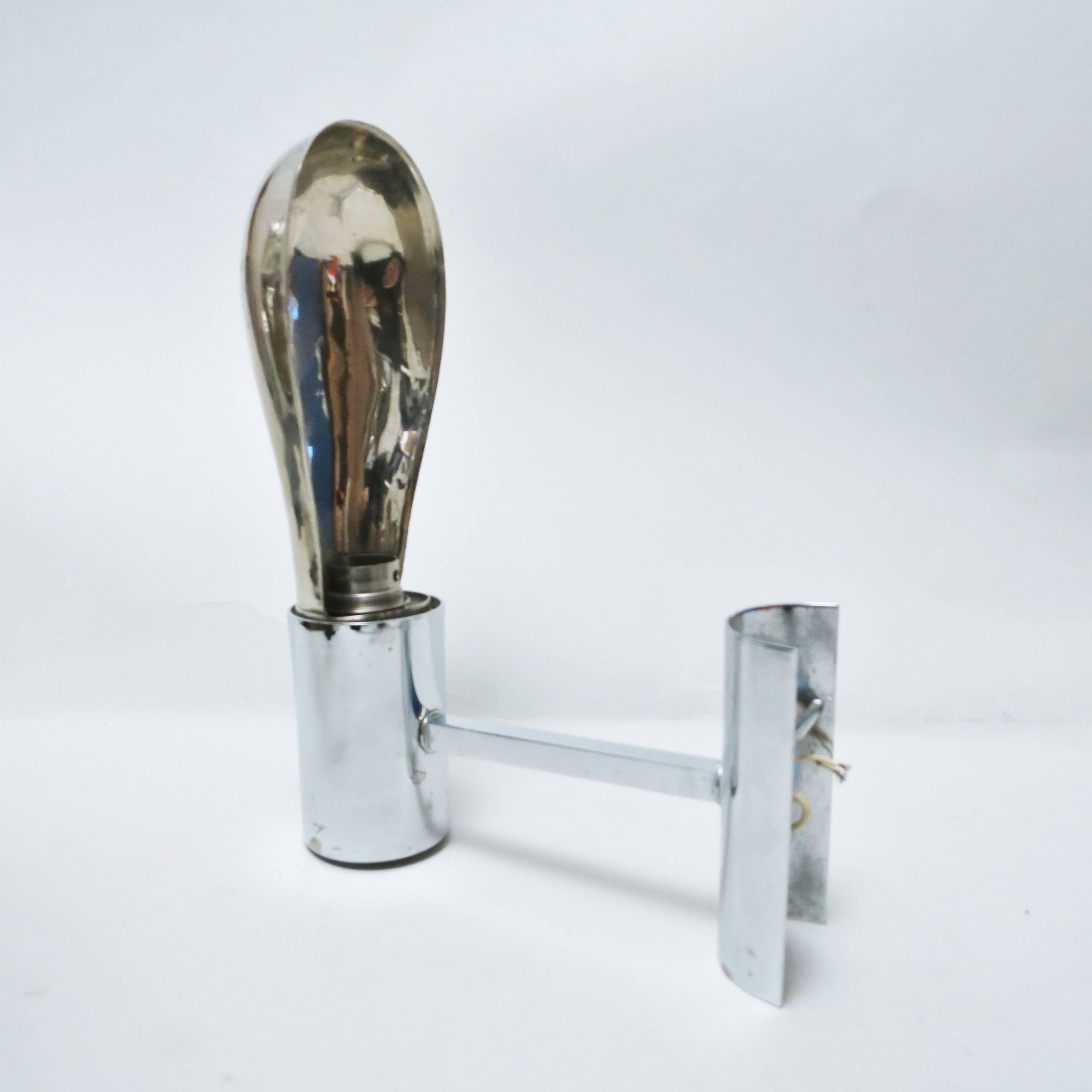 Mid-20th Century French Mid-Century Modern Chrome Sconce  For Sale