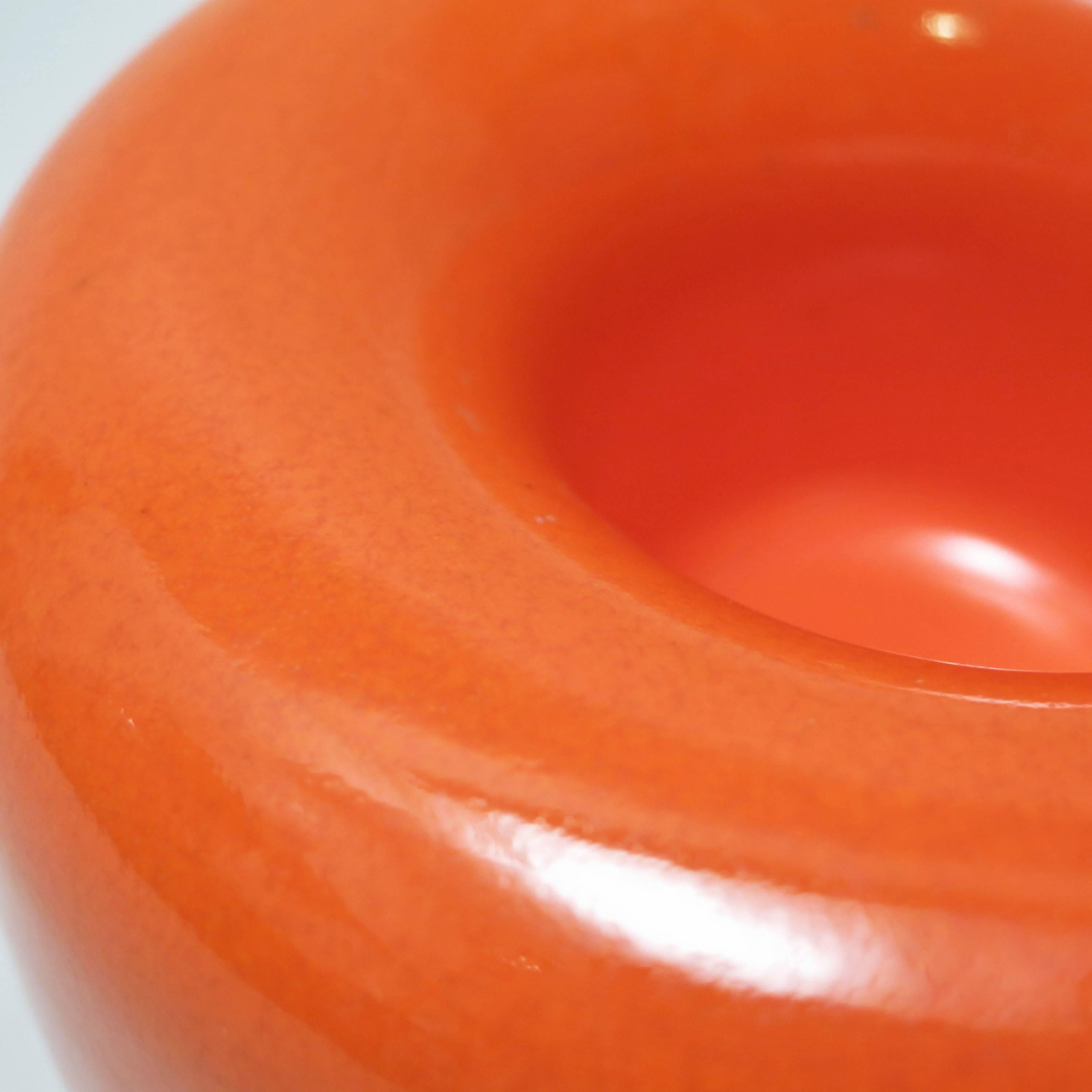 Late 20th Century 1970s Orange Ceramic Ashtray by Pino Spagnolo and Sicart For Sale