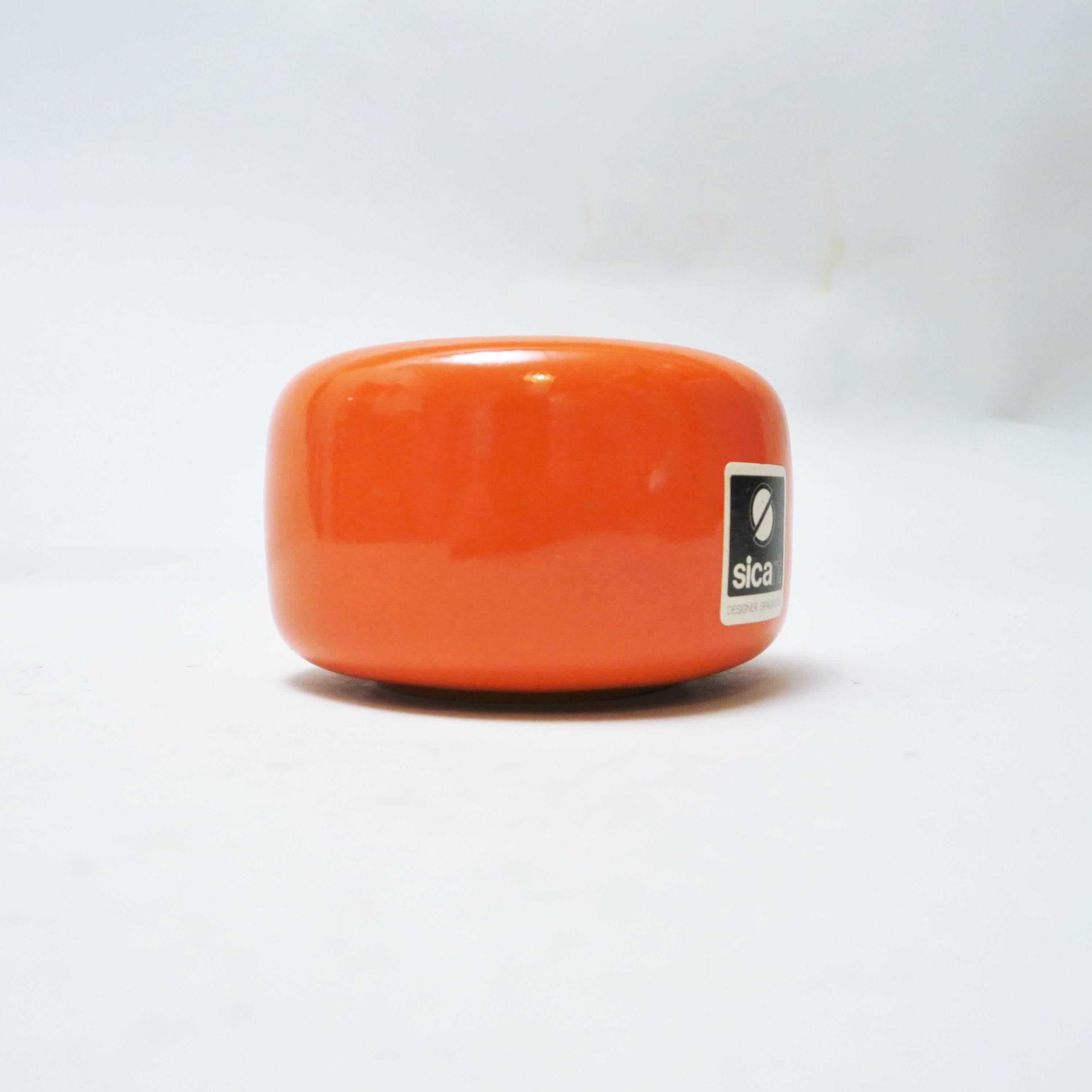 Space Age 1970s Orange Ceramic Ashtray by Pino Spagnolo and Sicart For Sale