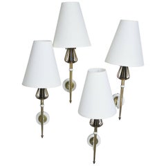 Set of Four French Mid-Century Modern Sconces by Maison Lunel