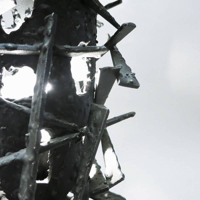 Italian Brutalist Sculptural Lamp Attributed to Marcello Fantoni For Sale