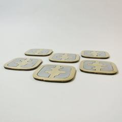 Set of Six Brutalist Coaster by David Marshall, circa 1970