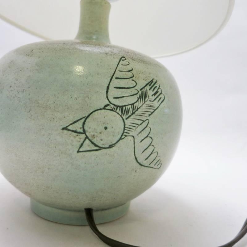 Ceramic Lamp by Jacques Blin, circa 1950 In Excellent Condition In Paris, FR