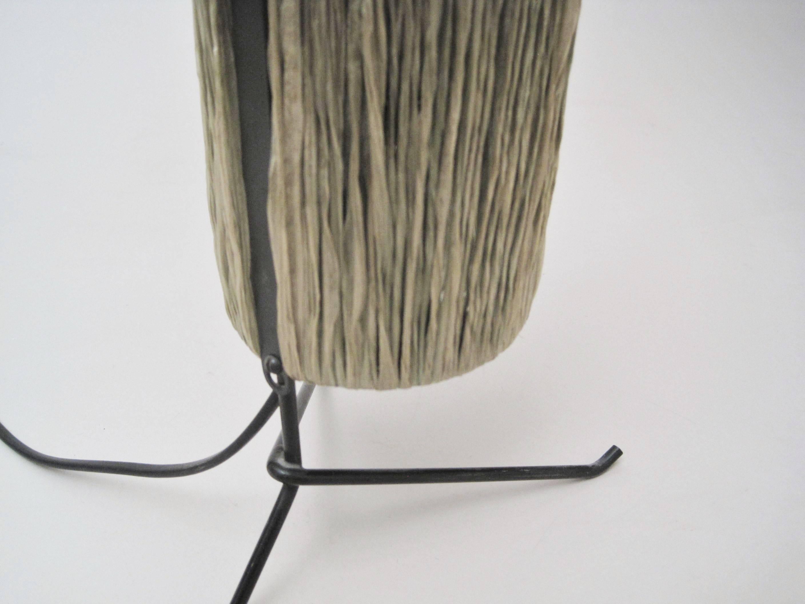 Straw French Mid-Century Modern Lamp Attributed to Jacques Biny For Sale