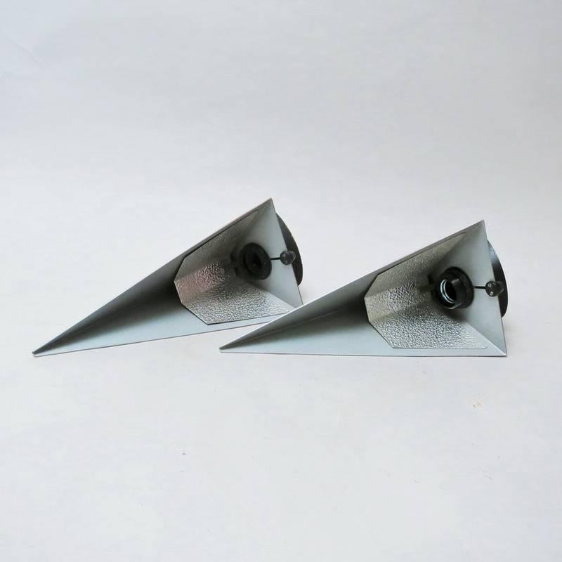 Late 20th Century Pair of Postmodern Wall Lamps Ronda by Vico Magistretti for O Luce