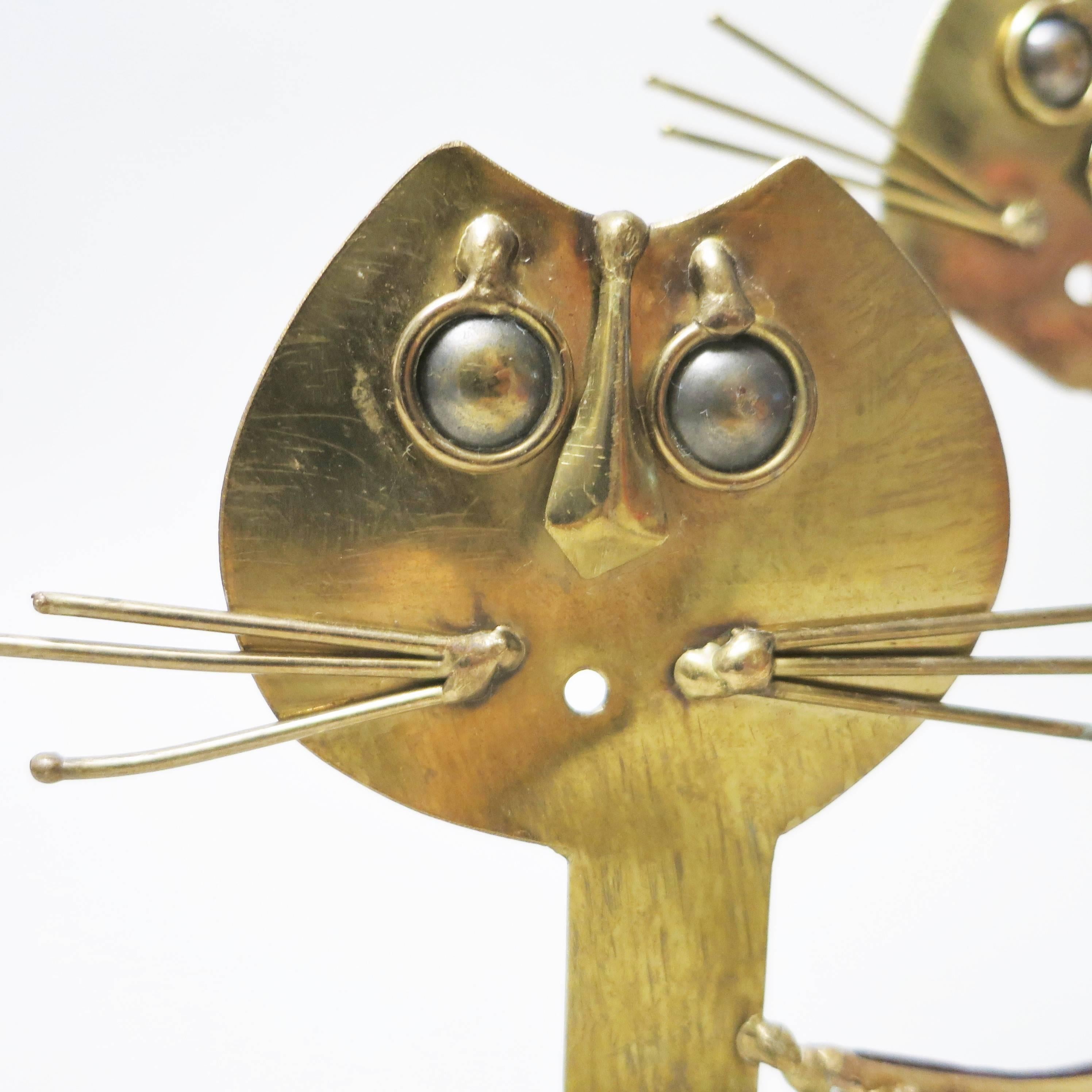Set of Two Brutalist Cats Sculptures by French Artist Jarc In Good Condition For Sale In Paris, FR