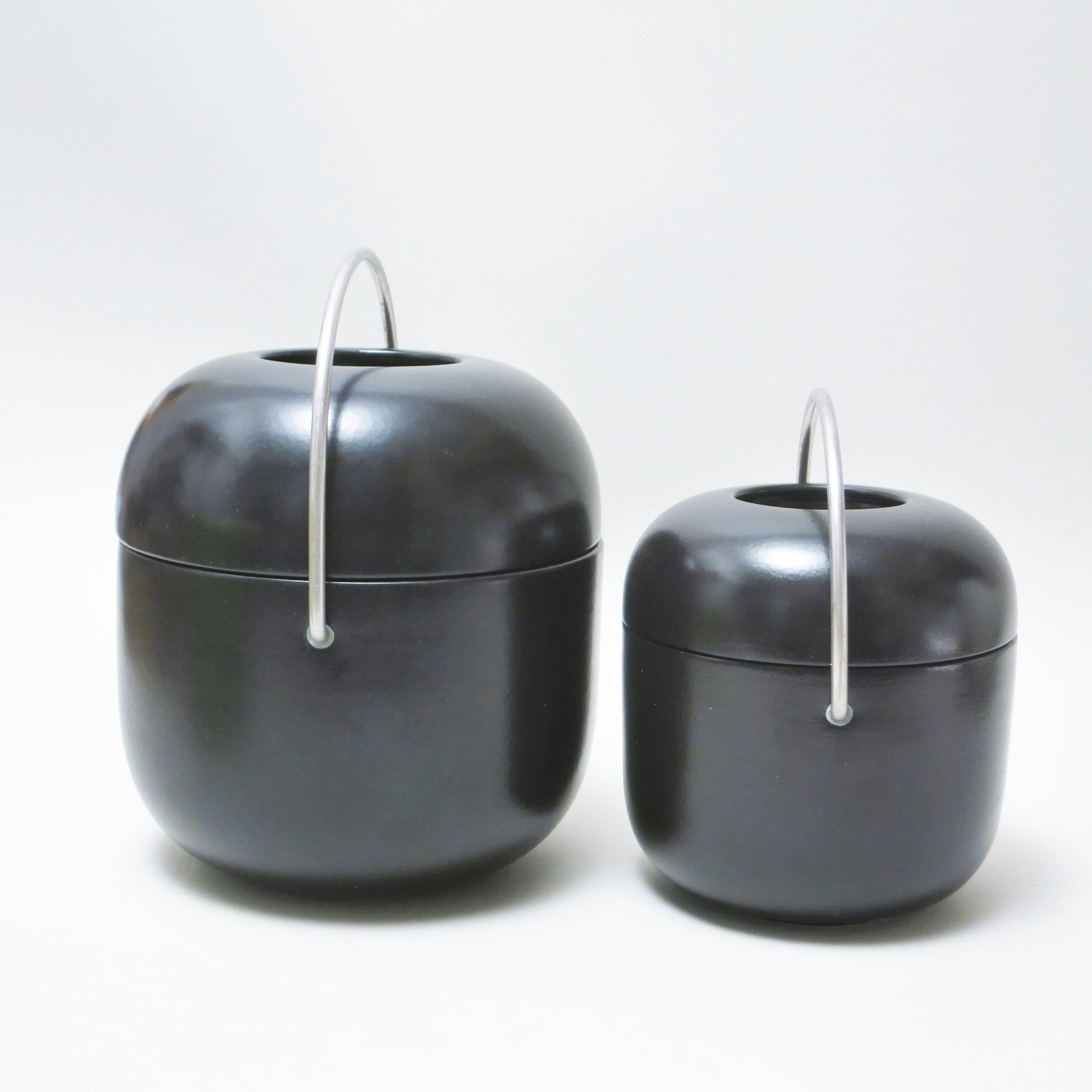 Set of Two Icebuckets in Ceramic by Ambrogio Pozzi, 1970s In Good Condition In Paris, FR