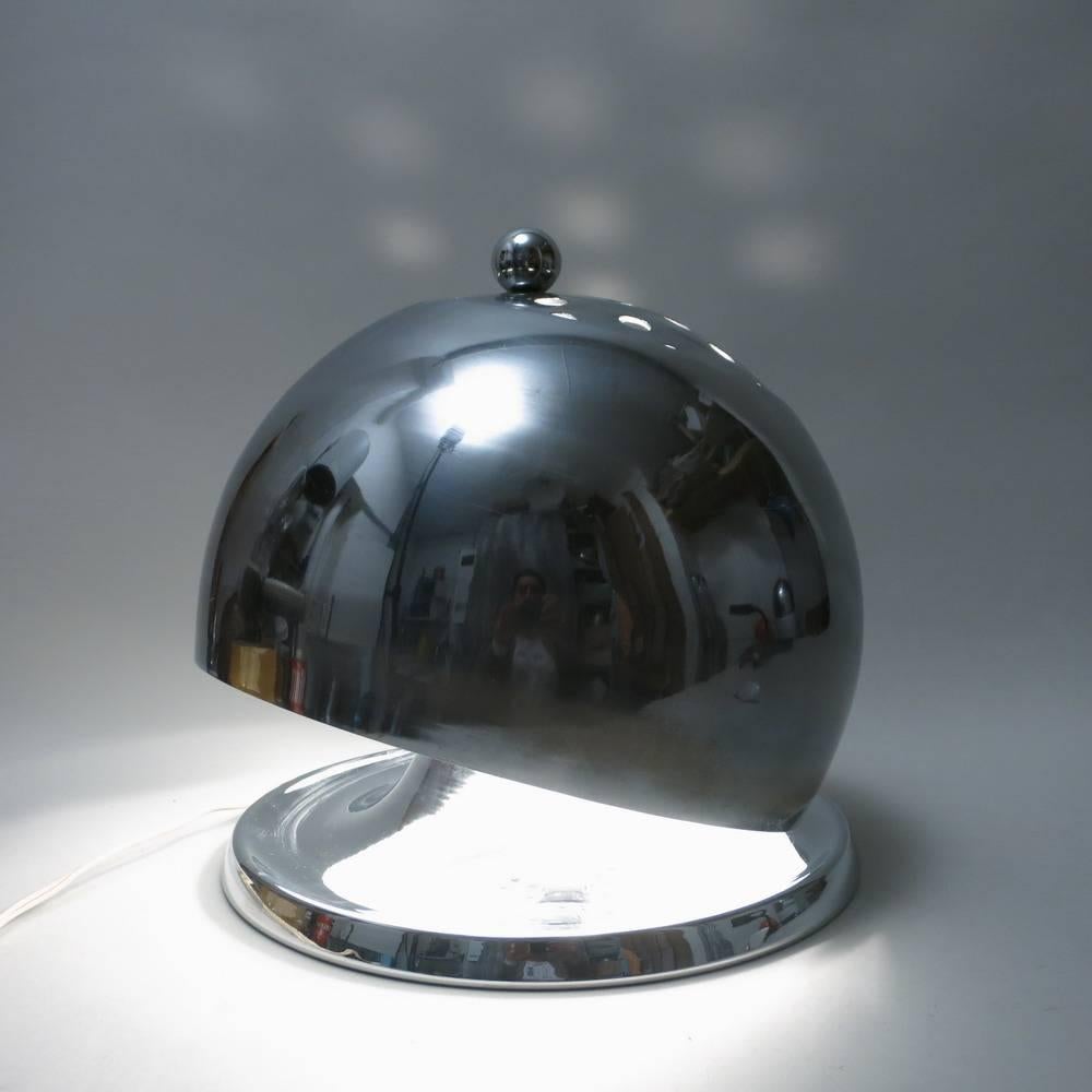Italian Mid-Century Modern Chrome Lamp In Good Condition In Paris, FR