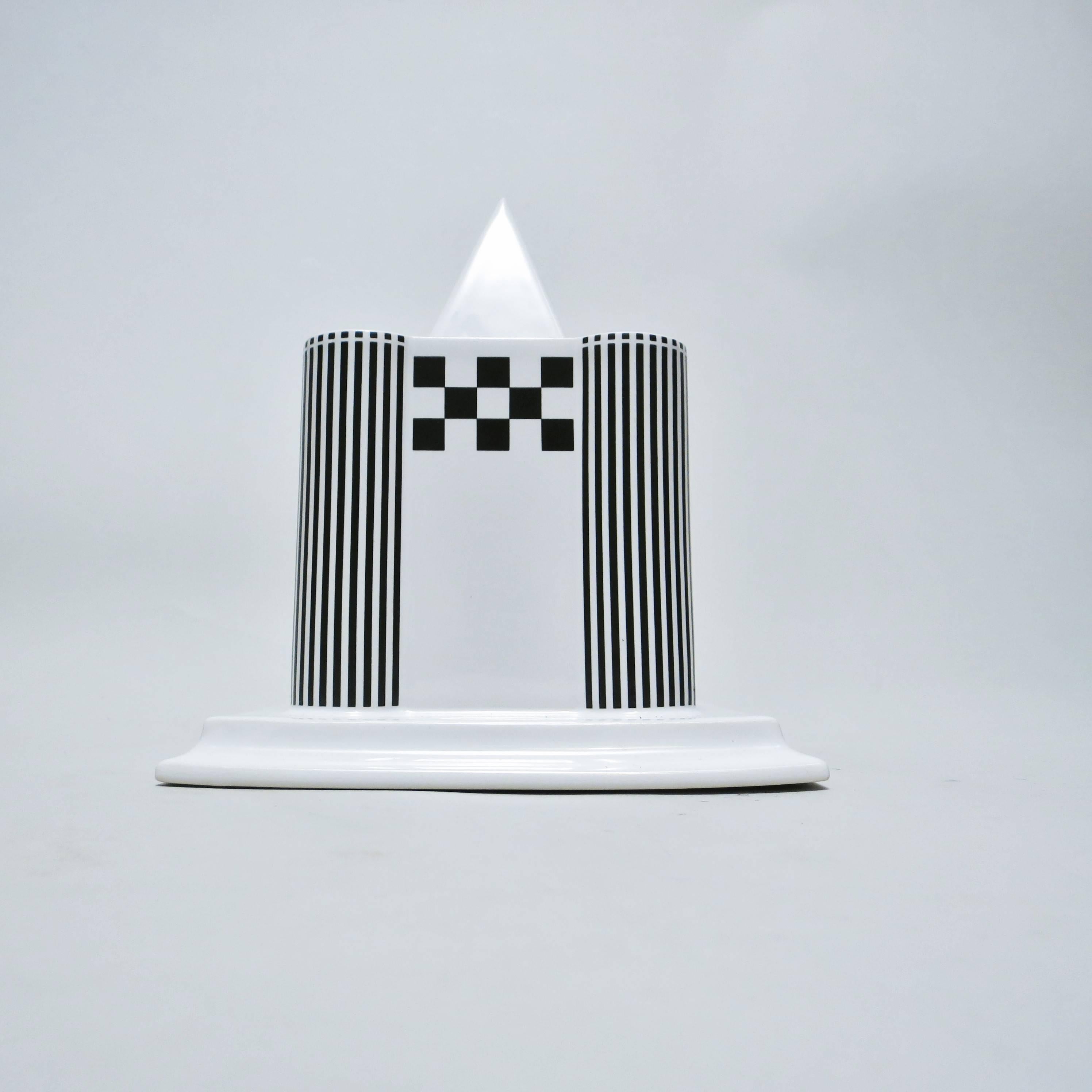 Post-modern candleholder or centerpiece "Temple" from the Vienna Collection designed by austria designer Heide Warlamis in 1985