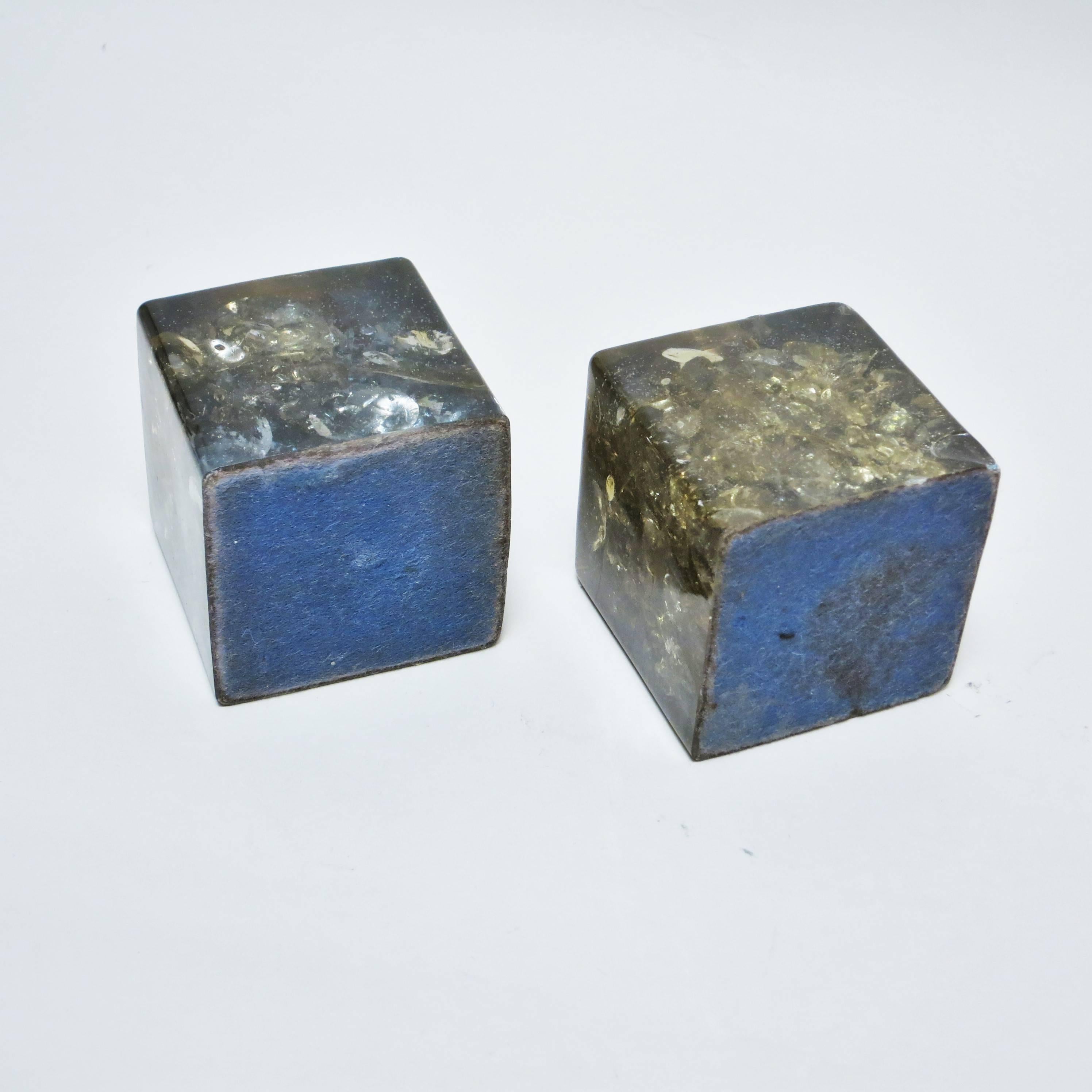 French Pair of Fractal Resin Candleholders Attributed to Giraudon
