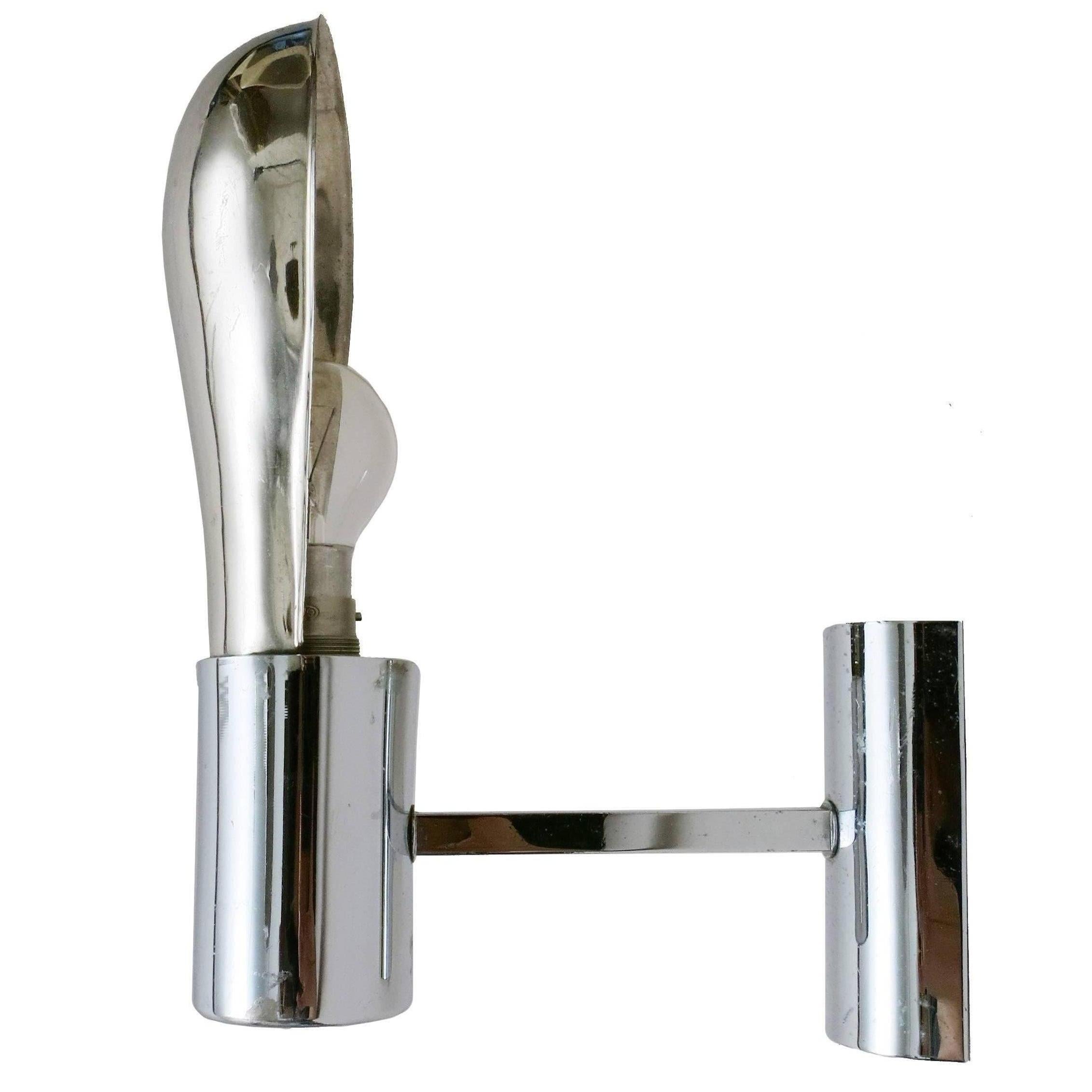 French Mid-Century Modern Chrome Sconce  For Sale