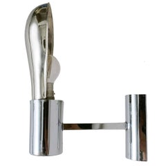 French Mid-Century Modern Chrome Sconce 