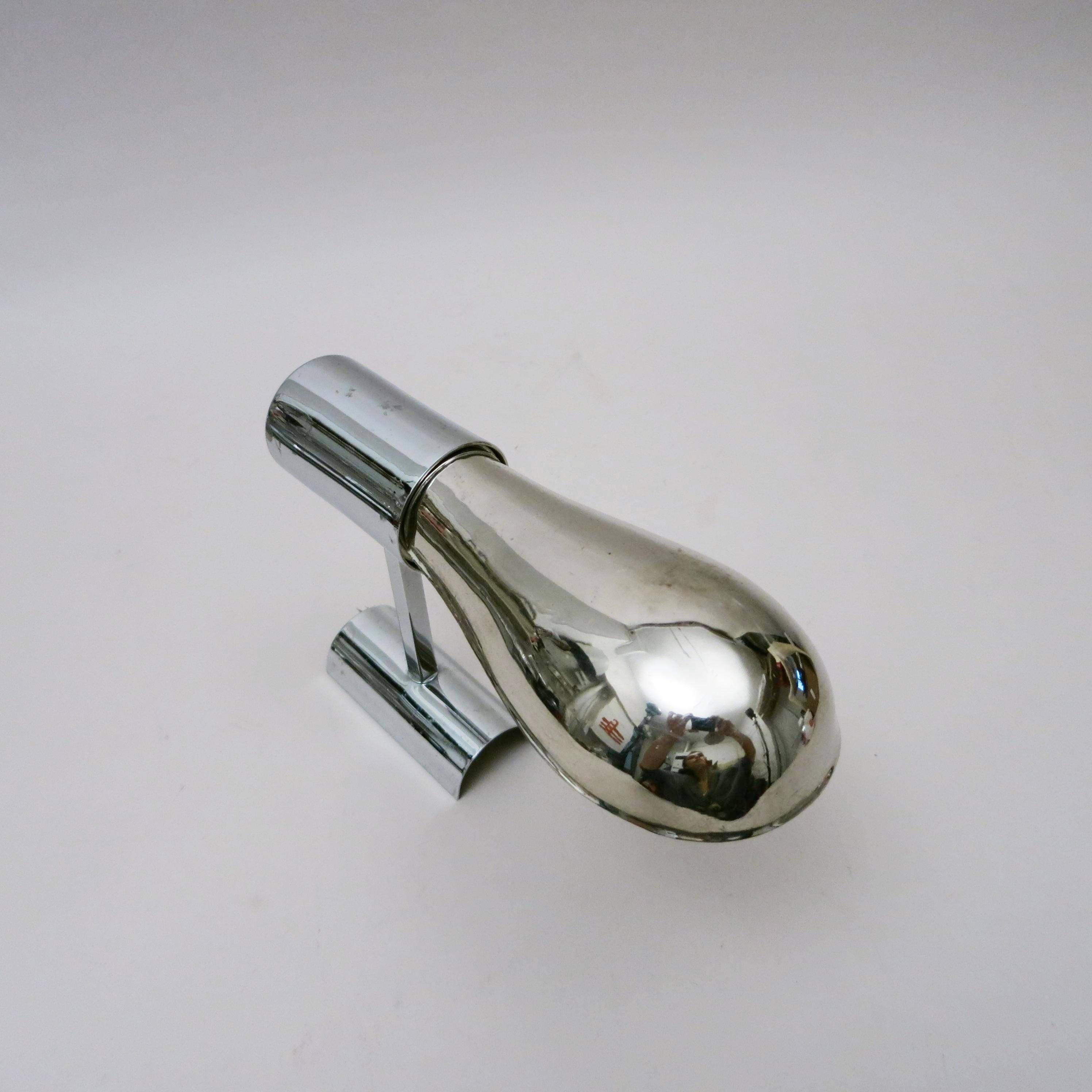 Plated French Mid-Century Modern Chrome Sconce  For Sale
